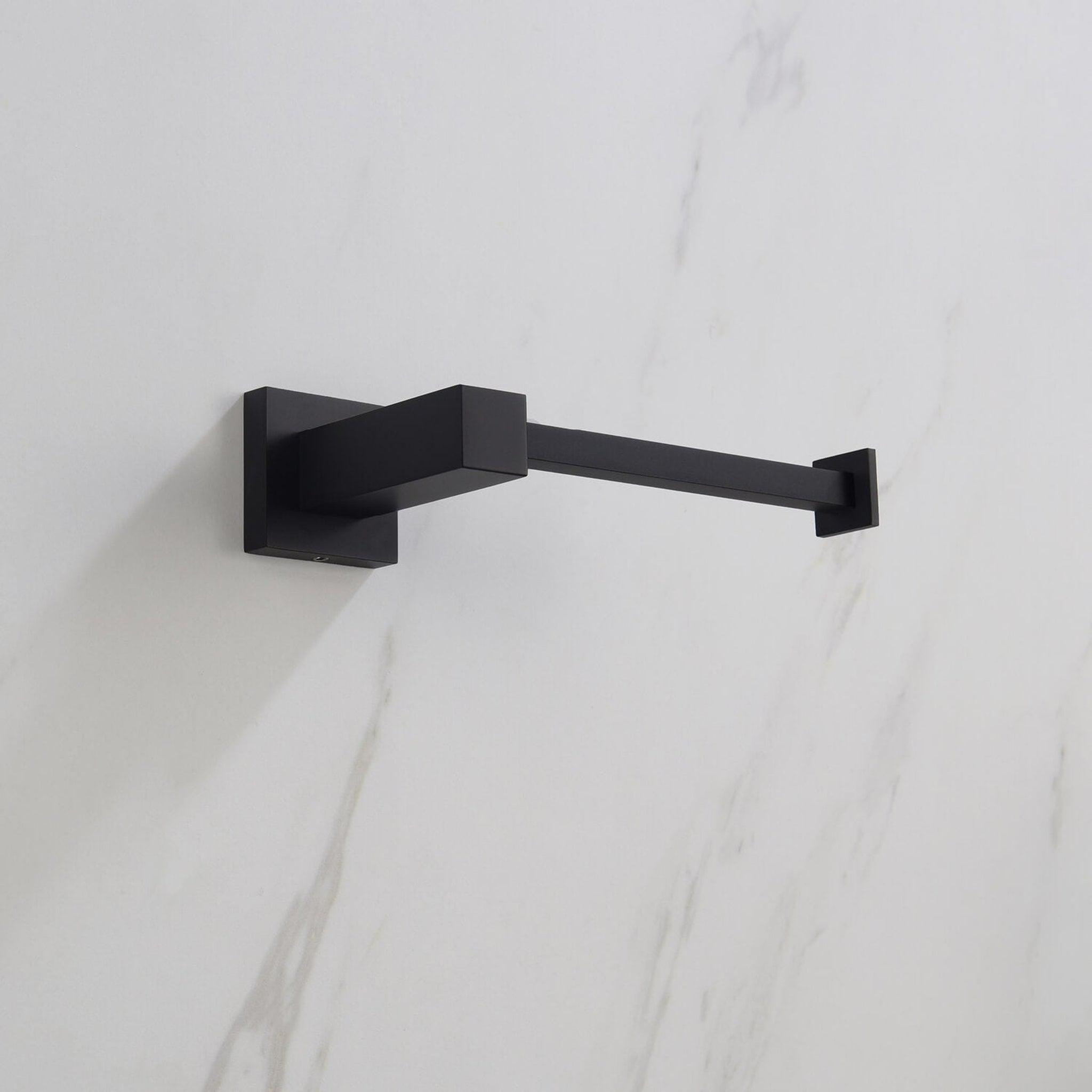 KIBI, KIBI Cube Brass Bathroom Tissue Holder in Matte Black Finish