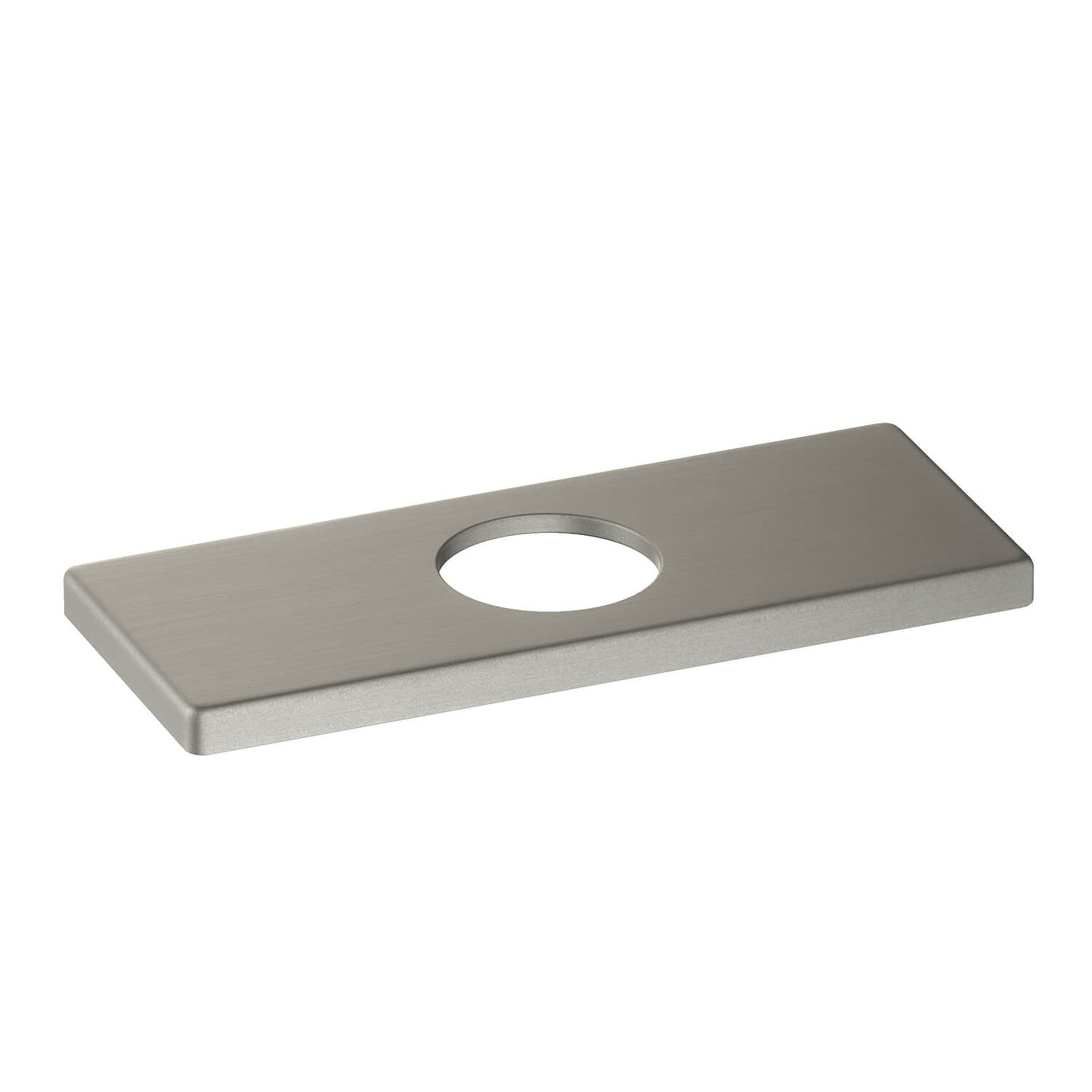 KIBI, KIBI Cubic 6" Stainless Steel Faucet Hole Cover in Brushed Nickel Finish
