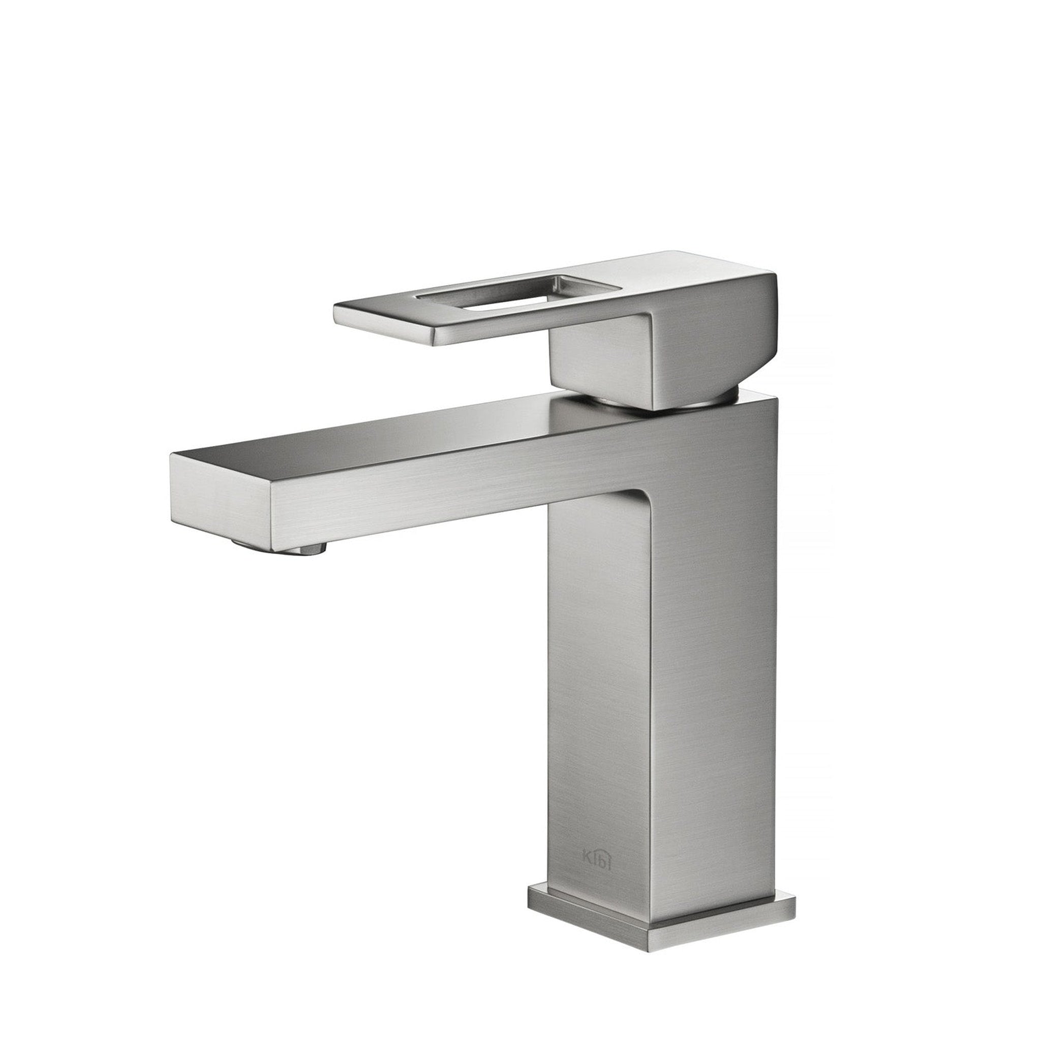 KIBI, KIBI Cubic Single Handle Brushed Nickel Solid Brass Bathroom Vanity Sink Faucet