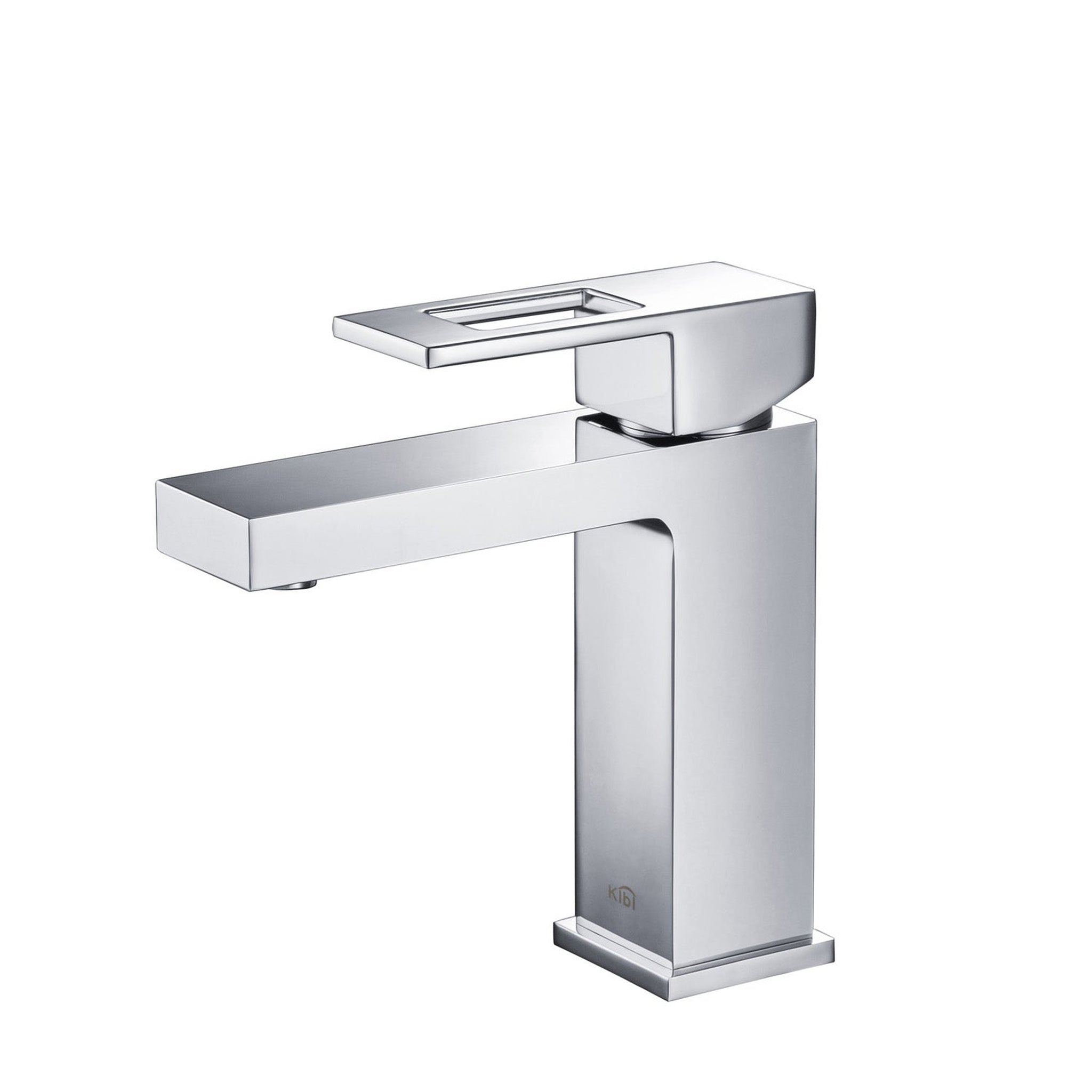 KIBI, KIBI Cubic Single Handle Chrome Solid Brass Bathroom Vanity Sink Faucet