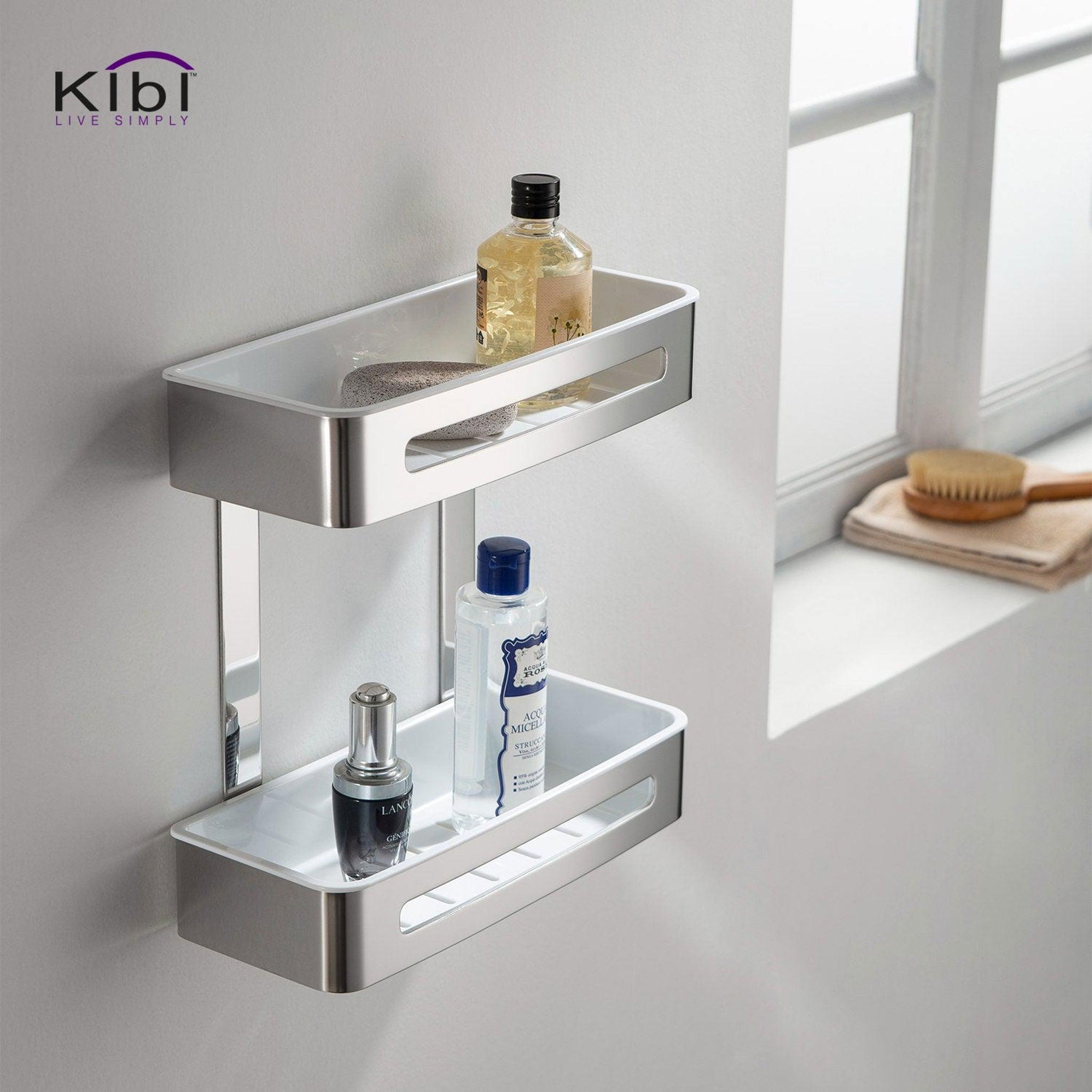 KIBI, KIBI Deco Bathroom Double Shower Basket in Chrome Finish