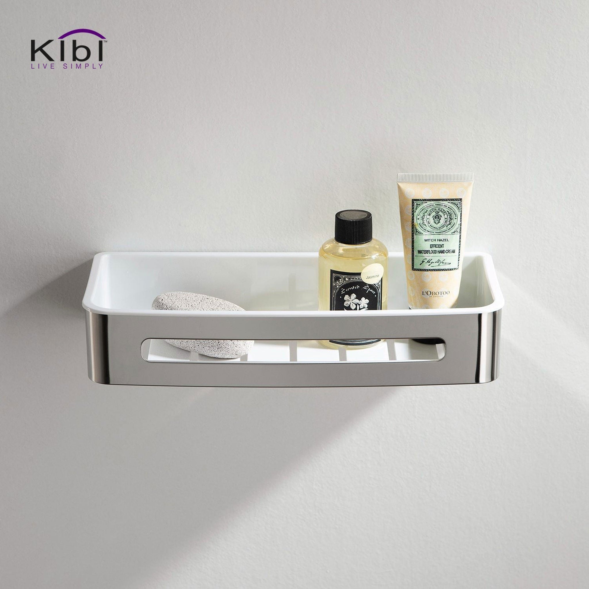 KIBI, KIBI Deco Bathroom Front Basket in Chrome Finish