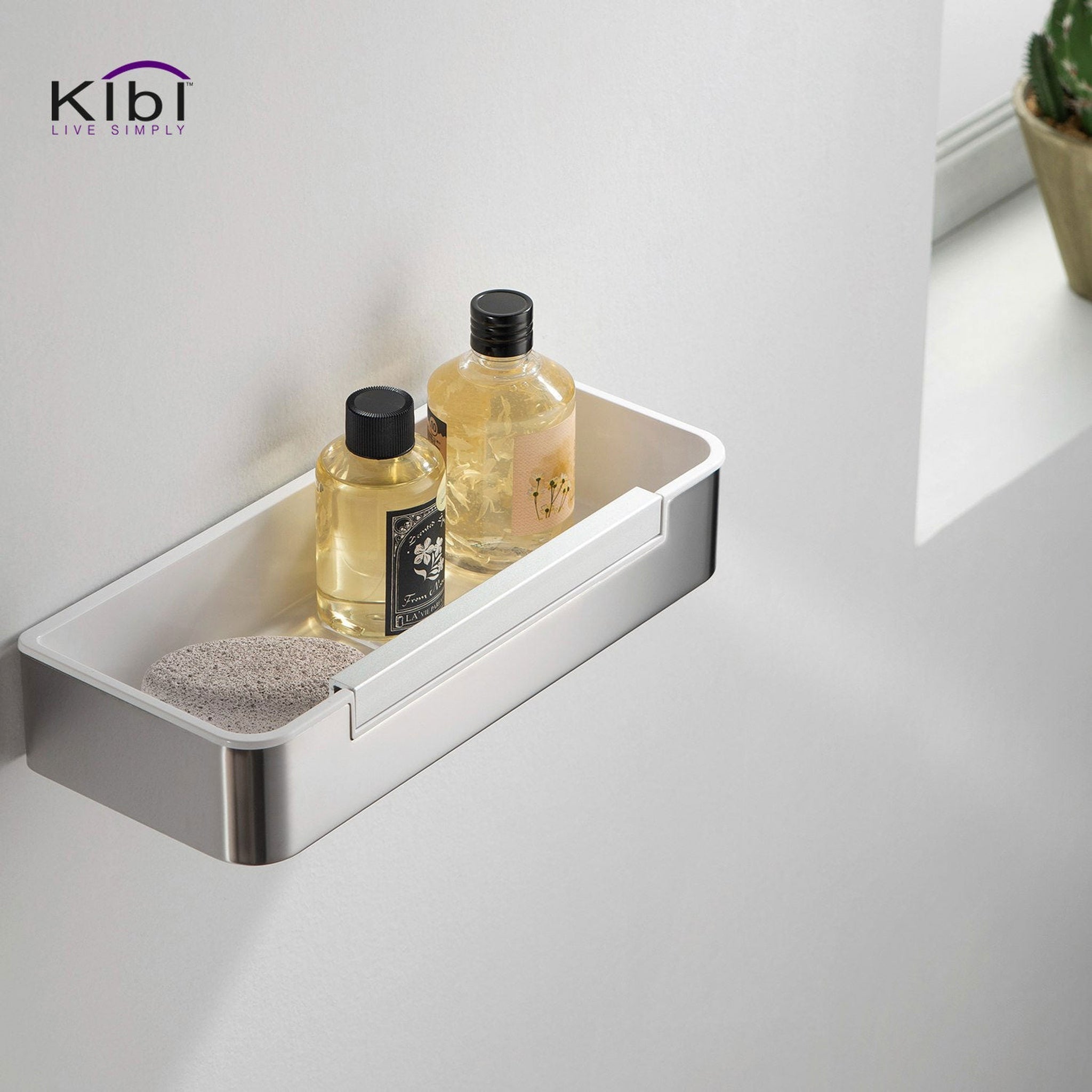 KIBI, KIBI Deco Bathroom Shower Basket in Chrome Finish
