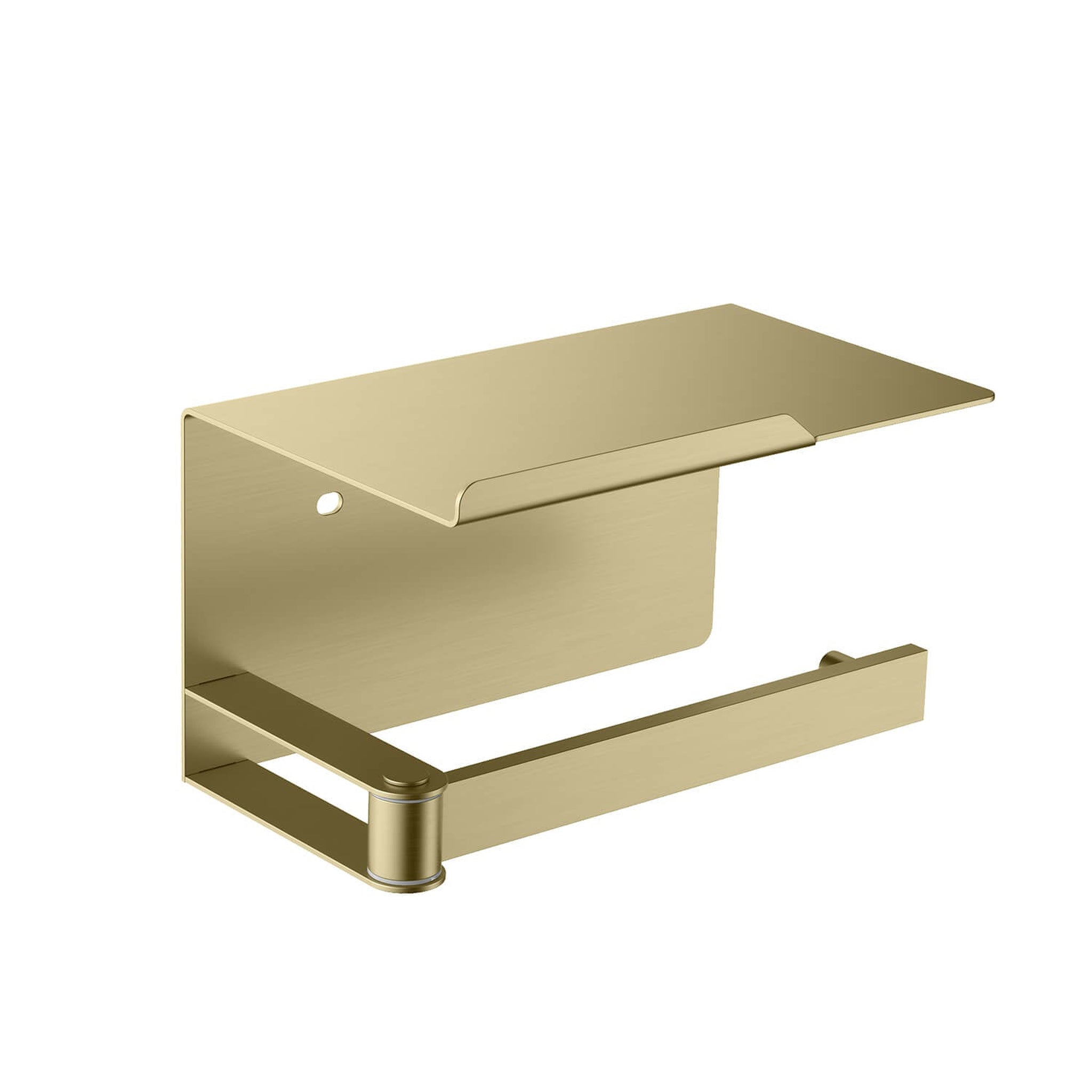 KIBI, KIBI Deco Bathroom Toilet Paper Holder With Platform in Brushed Gold Finish