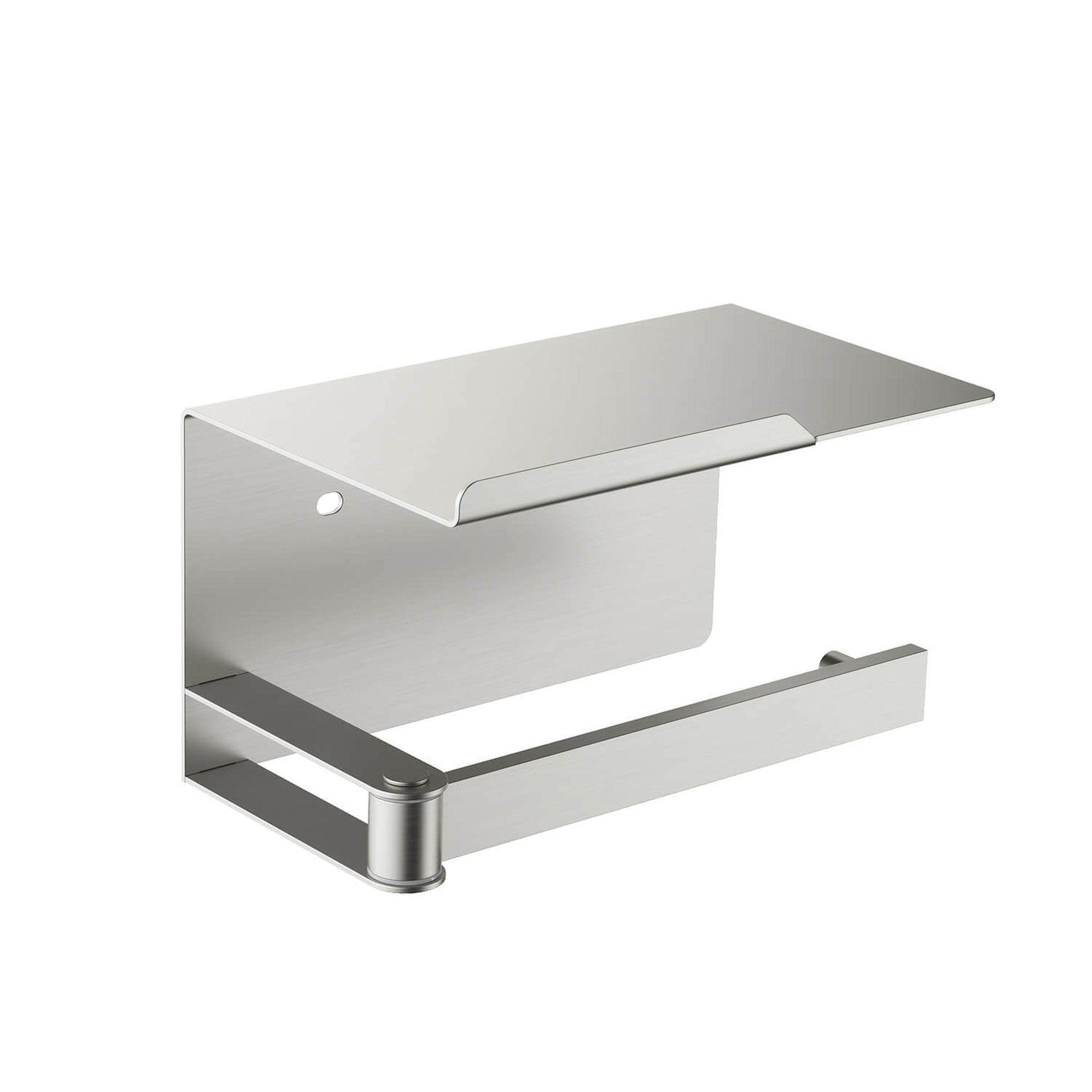 KIBI, KIBI Deco Bathroom Toilet Paper Holder With Platform in Brushed Nickel Finish