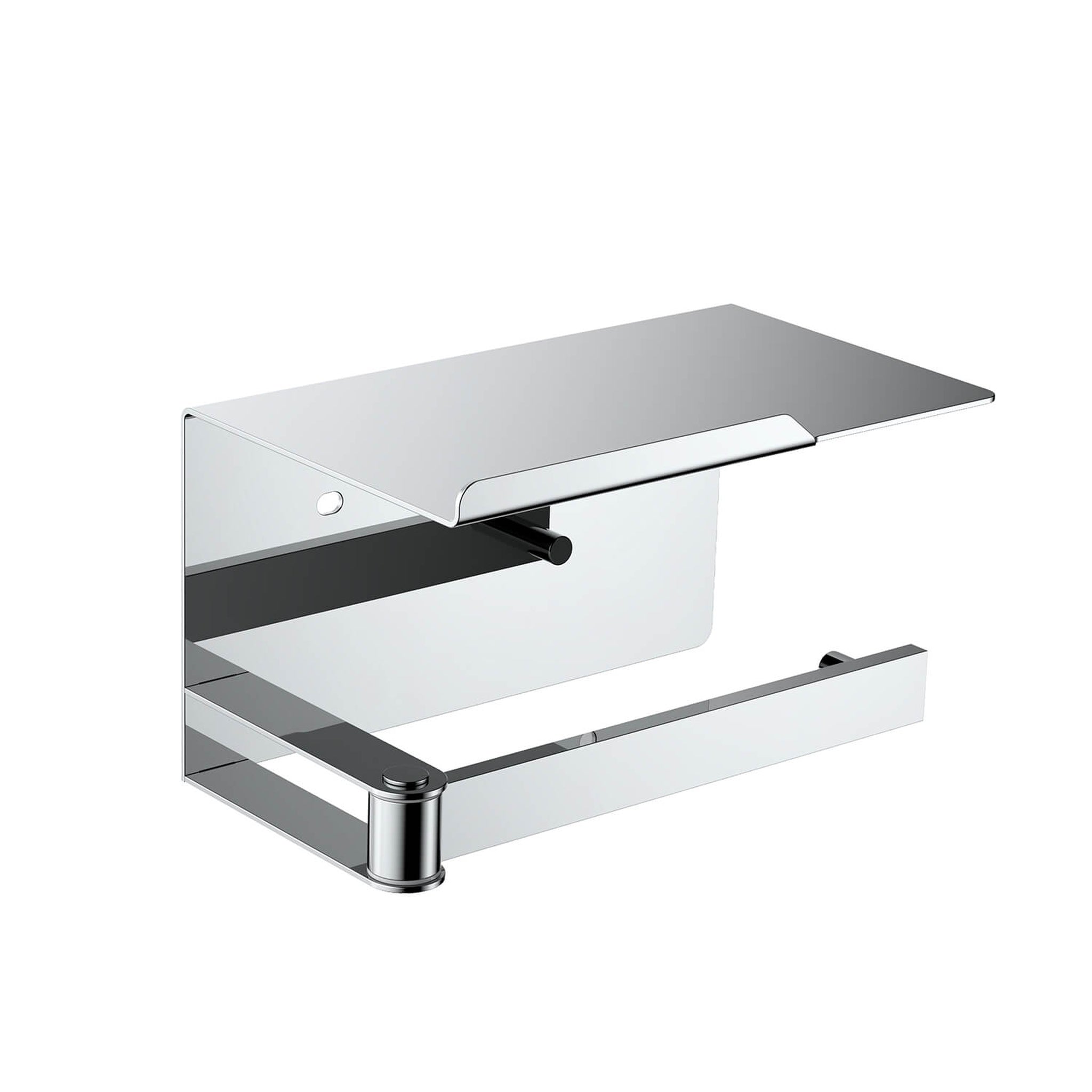 KIBI, KIBI Deco Bathroom Toilet Paper Holder With Platform in Chrome Finish