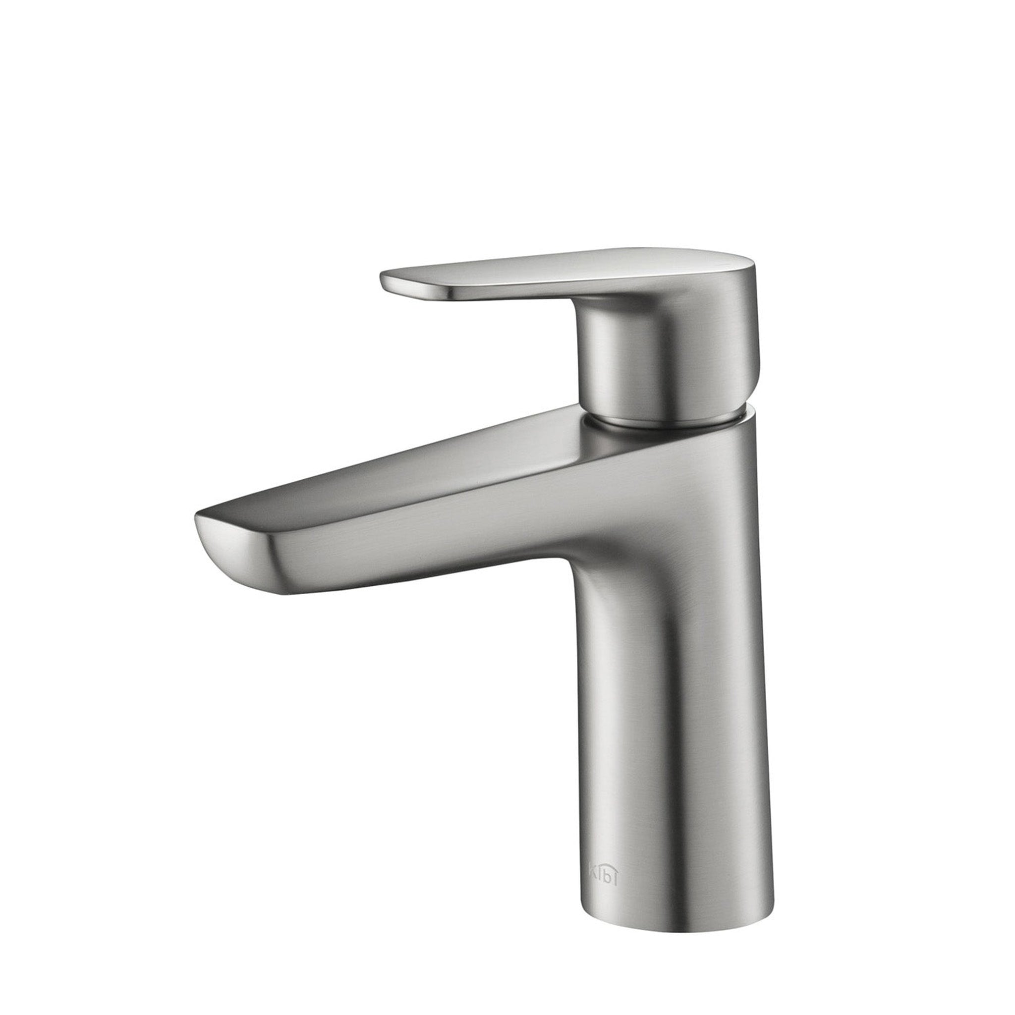 KIBI, KIBI Harmony Single Handle Brushed Nickel Solid Brass Bathroom Sink Faucet