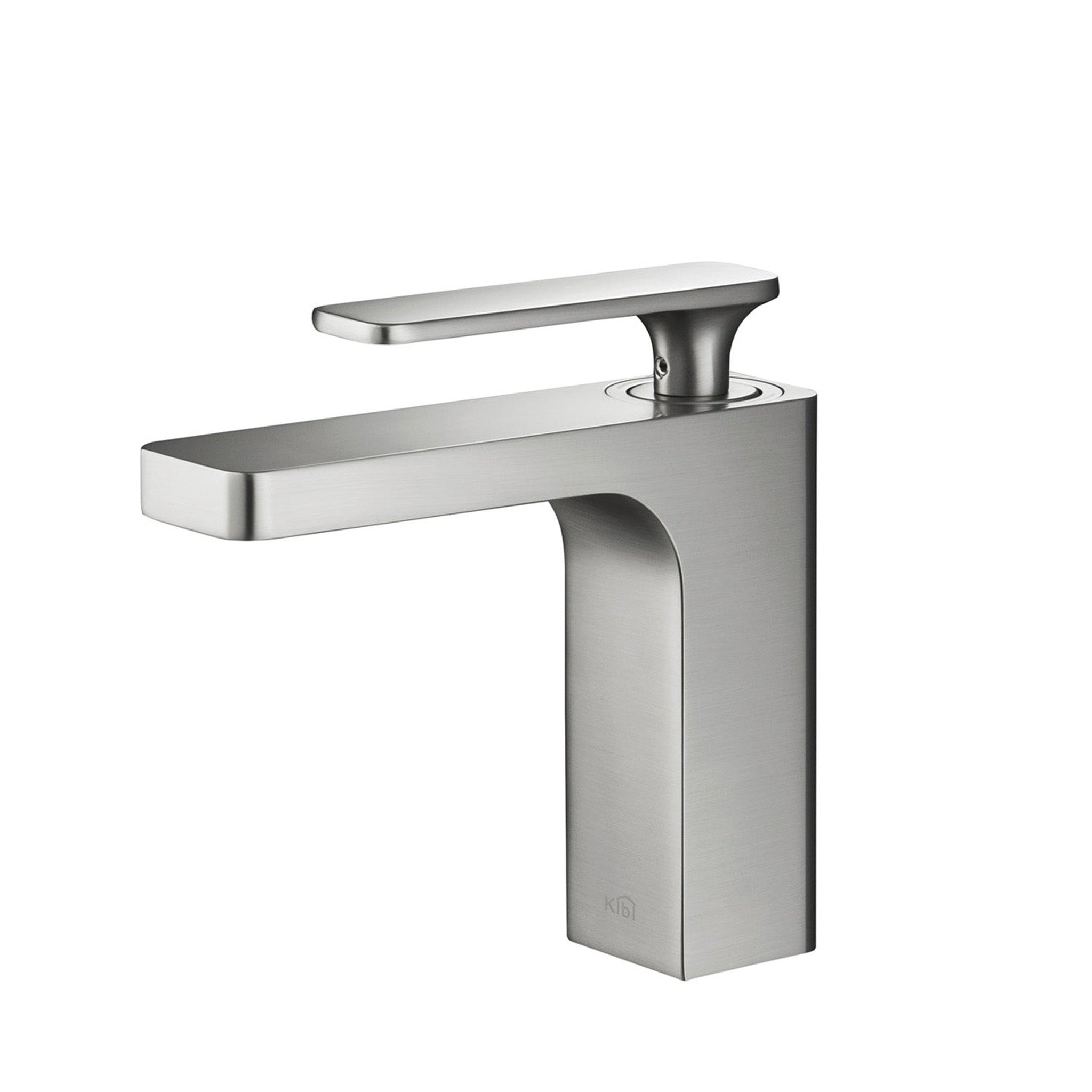 KIBI, KIBI Infinity Single Handle Brushed Nickel Solid Brass Bathroom Vanity Sink Faucet
