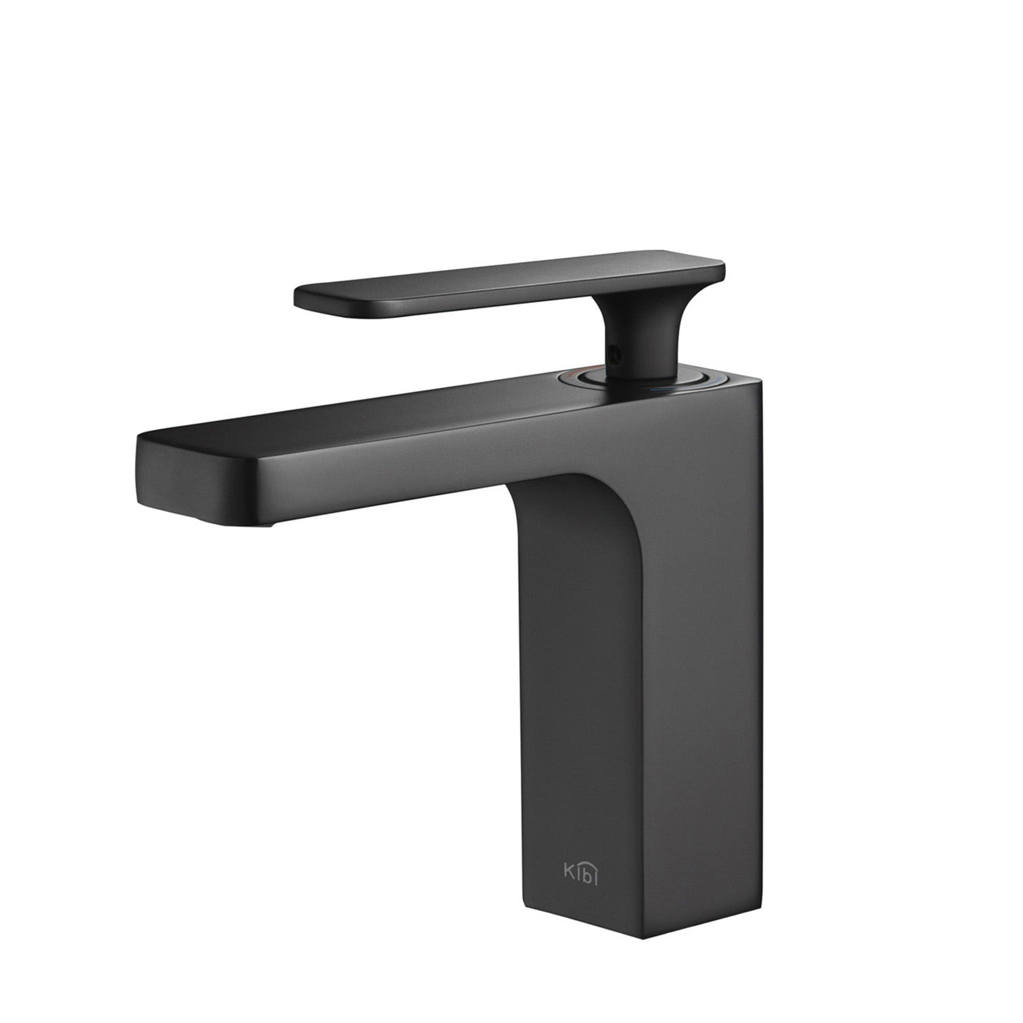 KIBI, KIBI Infinity Single Handle Matte Black Solid Brass Bathroom Vanity Sink Faucet