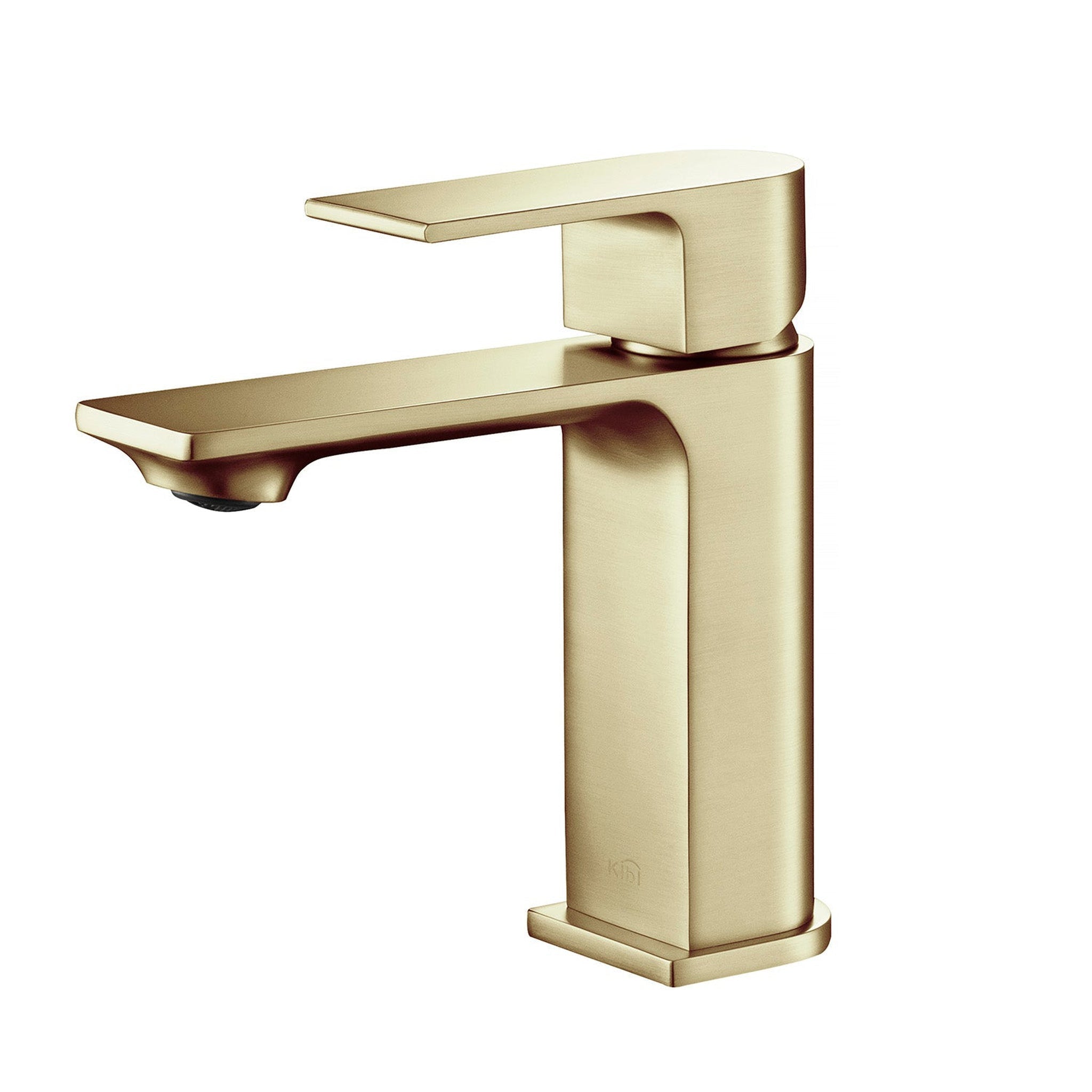 KIBI, KIBI Mirage Single Handle Brushed Gold Solid Brass Bathroom Vanity Sink Faucet