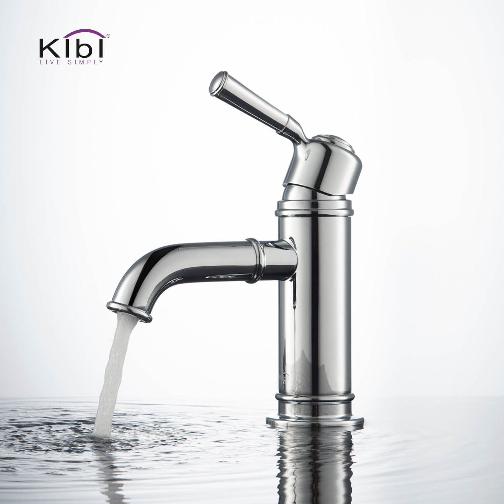 KIBI, KIBI Victorian Single Handle Chrome Solid Brass Bathroom Vanity Sink Faucet