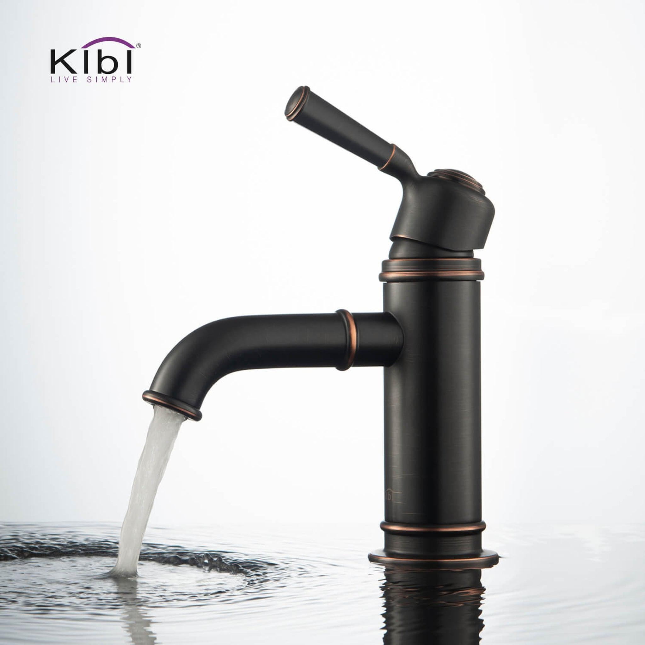 KIBI, KIBI Victorian Single Handle Oil Rubbed Bronze Solid Brass Bathroom Vanity Sink Faucet