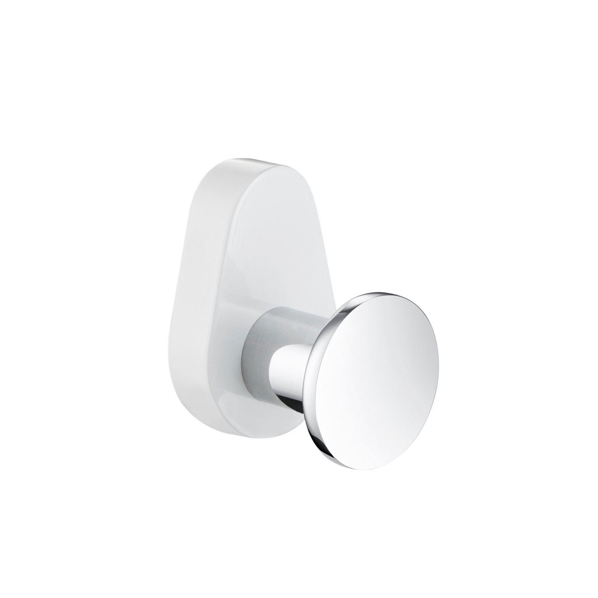 KIBI, KIBI Volcano Bathroom Robe Hook in Chrome White Finish