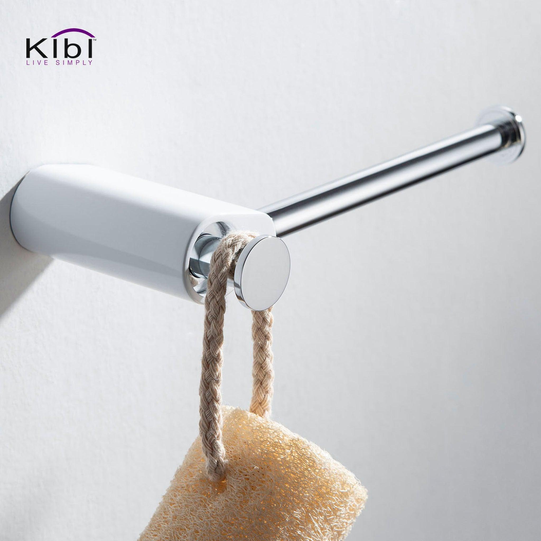 KIBI, KIBI Volcano Brass Bathroom Tissue Holder in Chrome White Finish