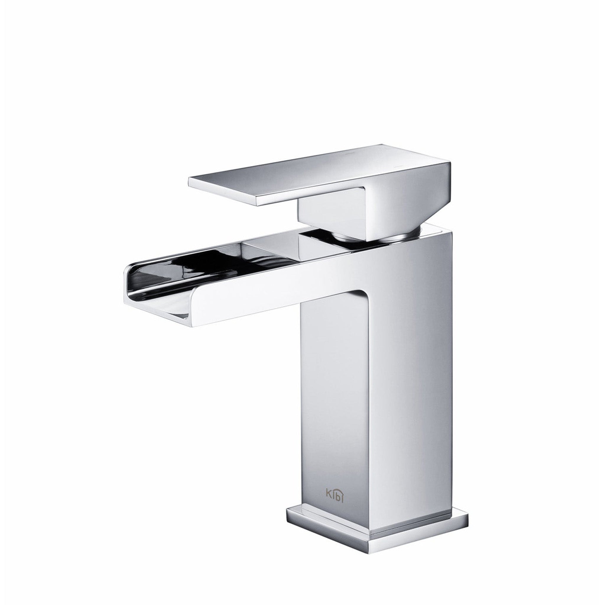 KIBI, KIBI Waterfall Single Handle Chrome Solid Brass Bathroom Vanity Sink Faucet