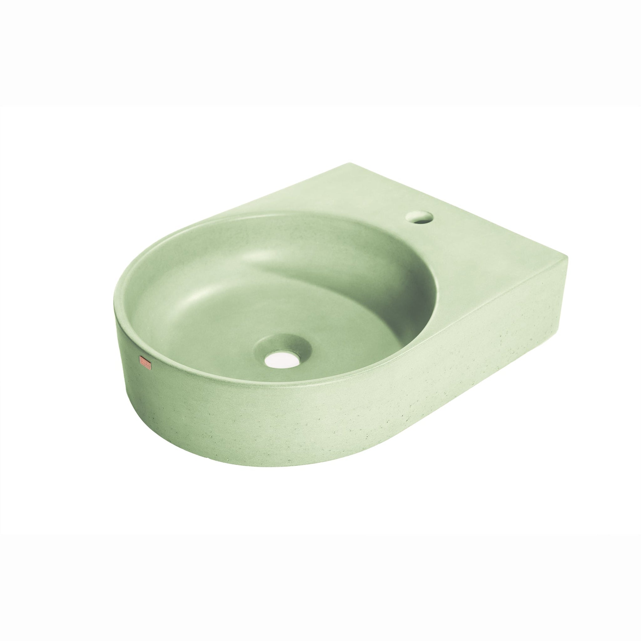 Konkretus, Konkretus Bahia01 15" Ceiba Green Wall-Mounted Round Vessel Concrete Bathroom Sink