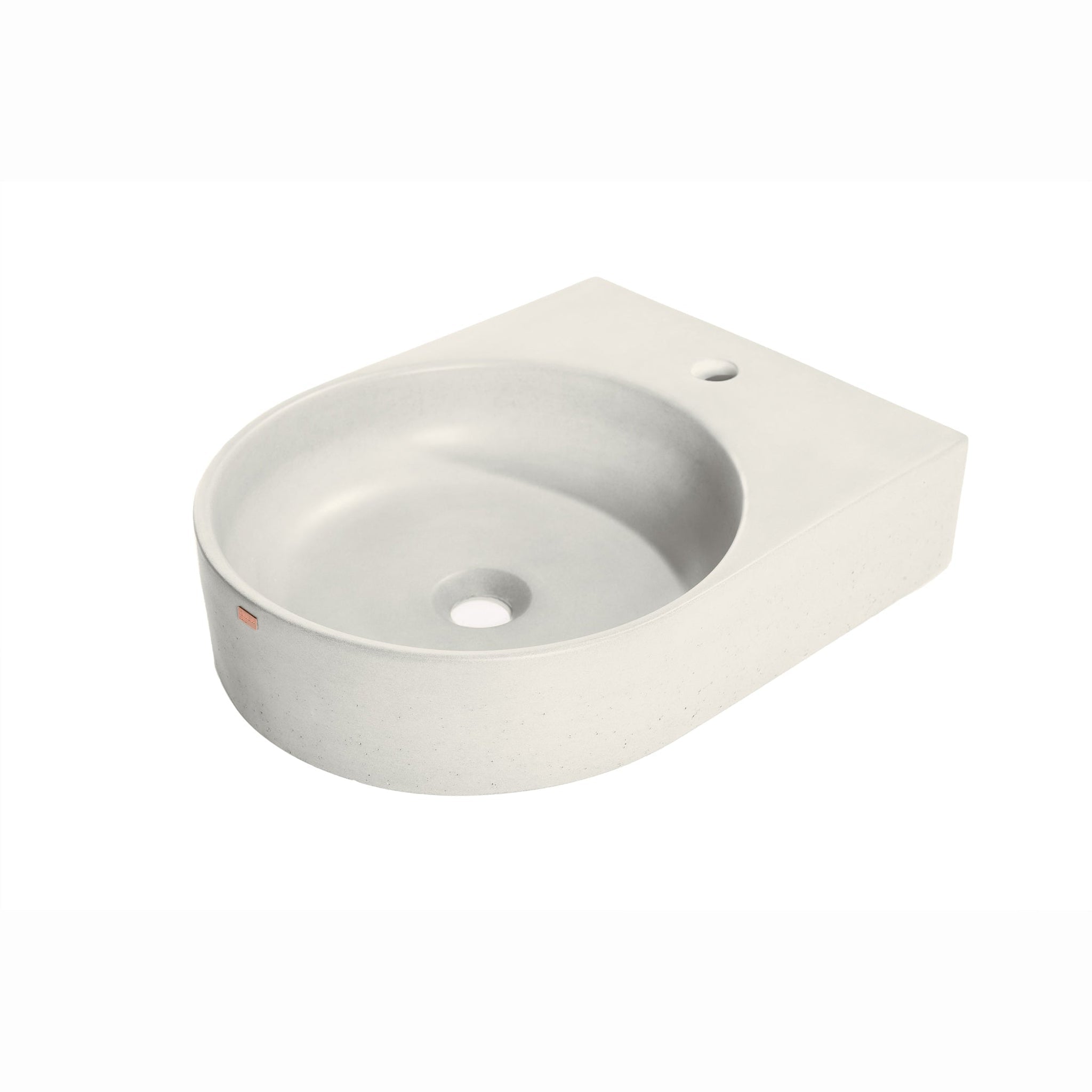 Konkretus, Konkretus Bahia01 15" Shadow Gray Wall-Mounted Round Vessel Concrete Bathroom Sink