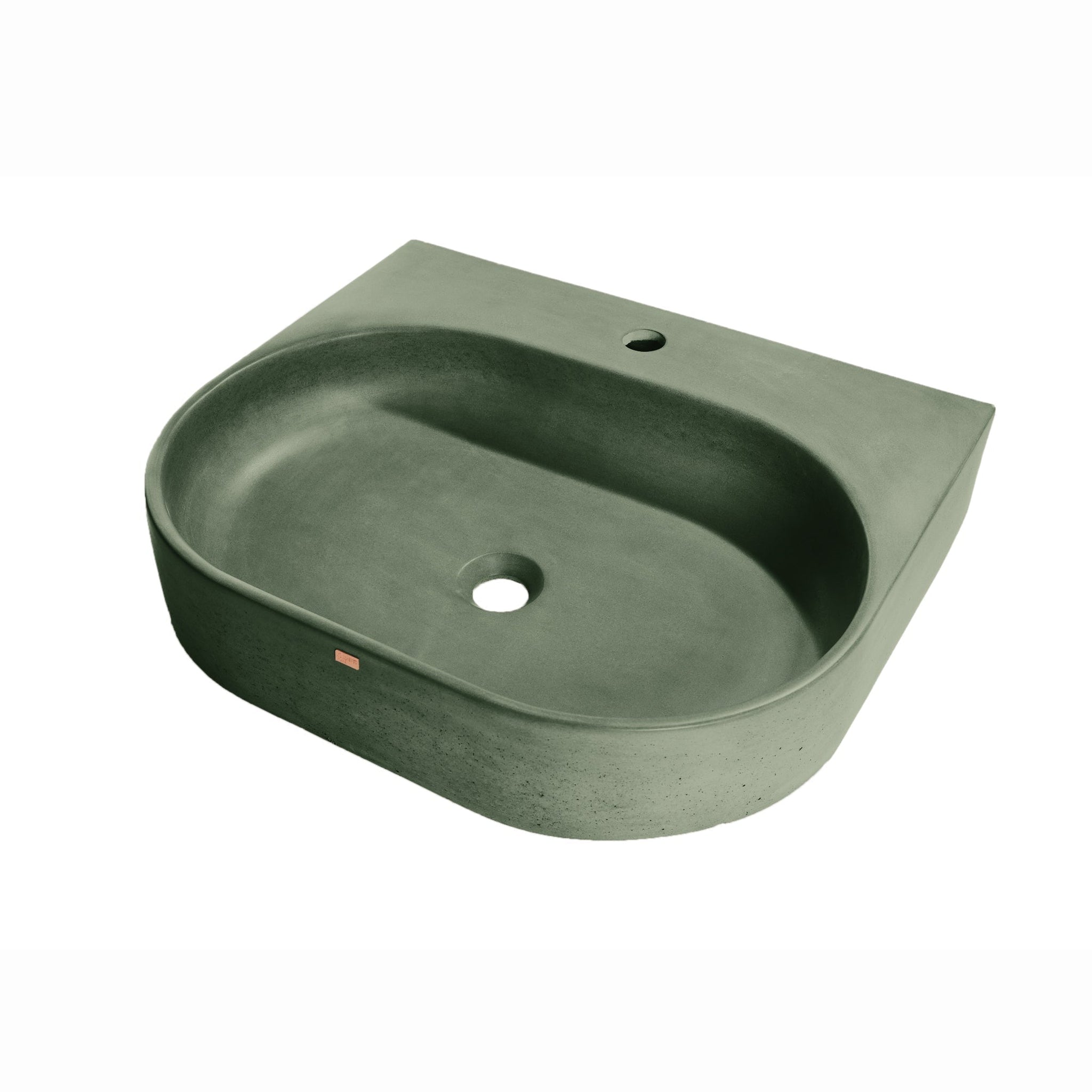 Konkretus, Konkretus Bahia02 22" Amazonic Green Wall-Mounted Vessel Concrete Bathroom Sink