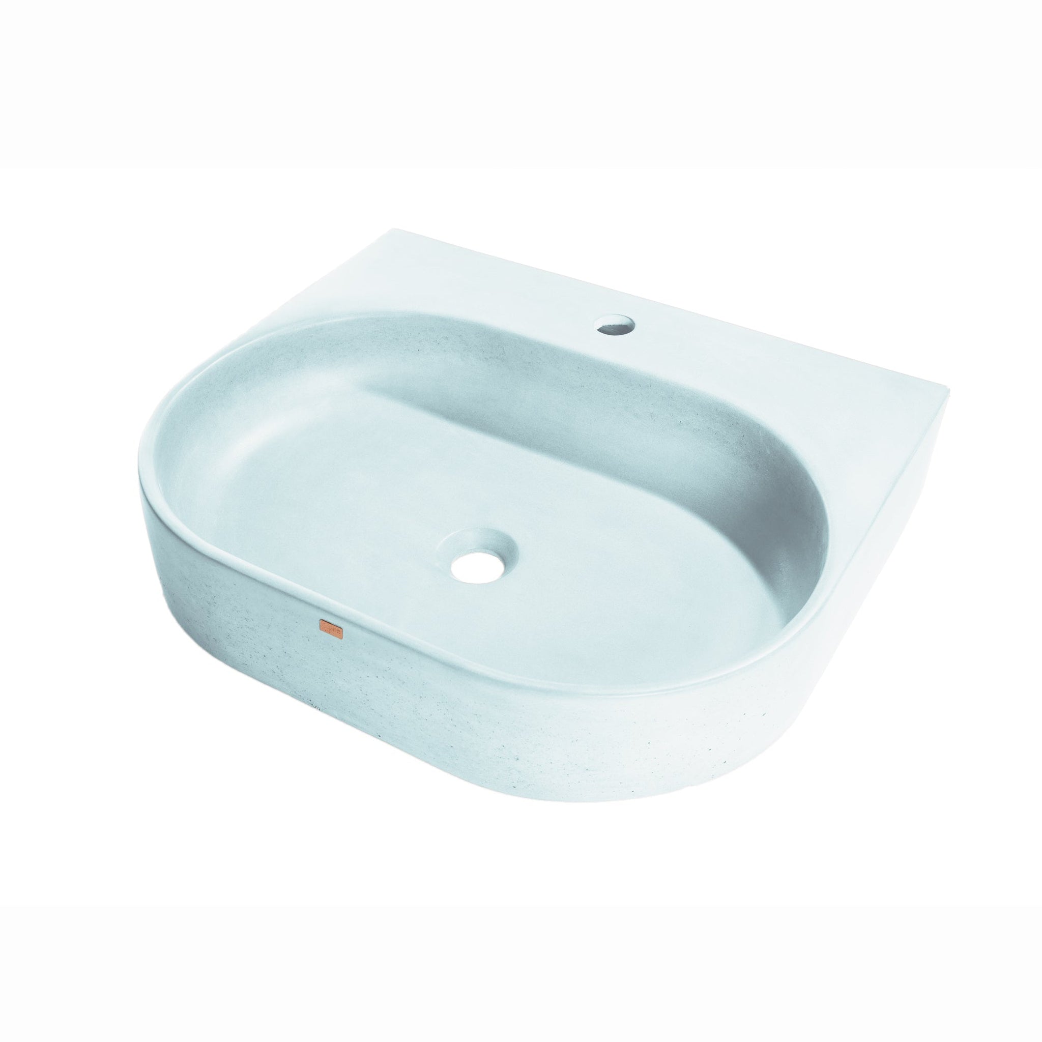 Konkretus, Konkretus Bahia02 22" Caribbean Blue Wall-Mounted Vessel Concrete Bathroom Sink