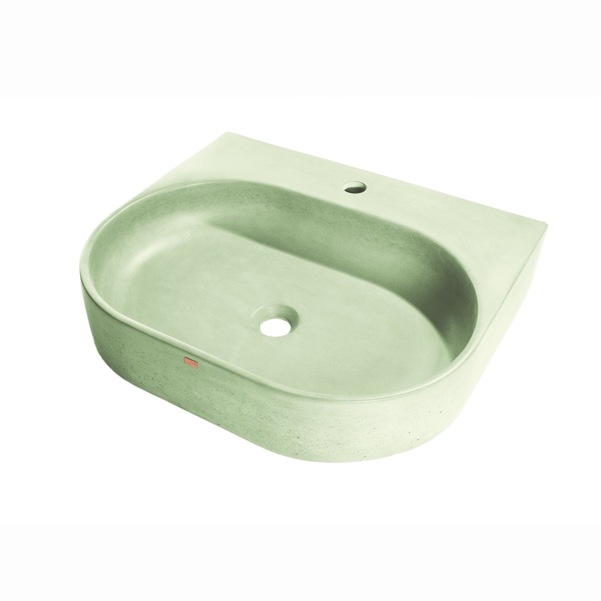 Konkretus, Konkretus Bahia02 22" Ceiba Green Wall-Mounted Vessel Concrete Bathroom Sink