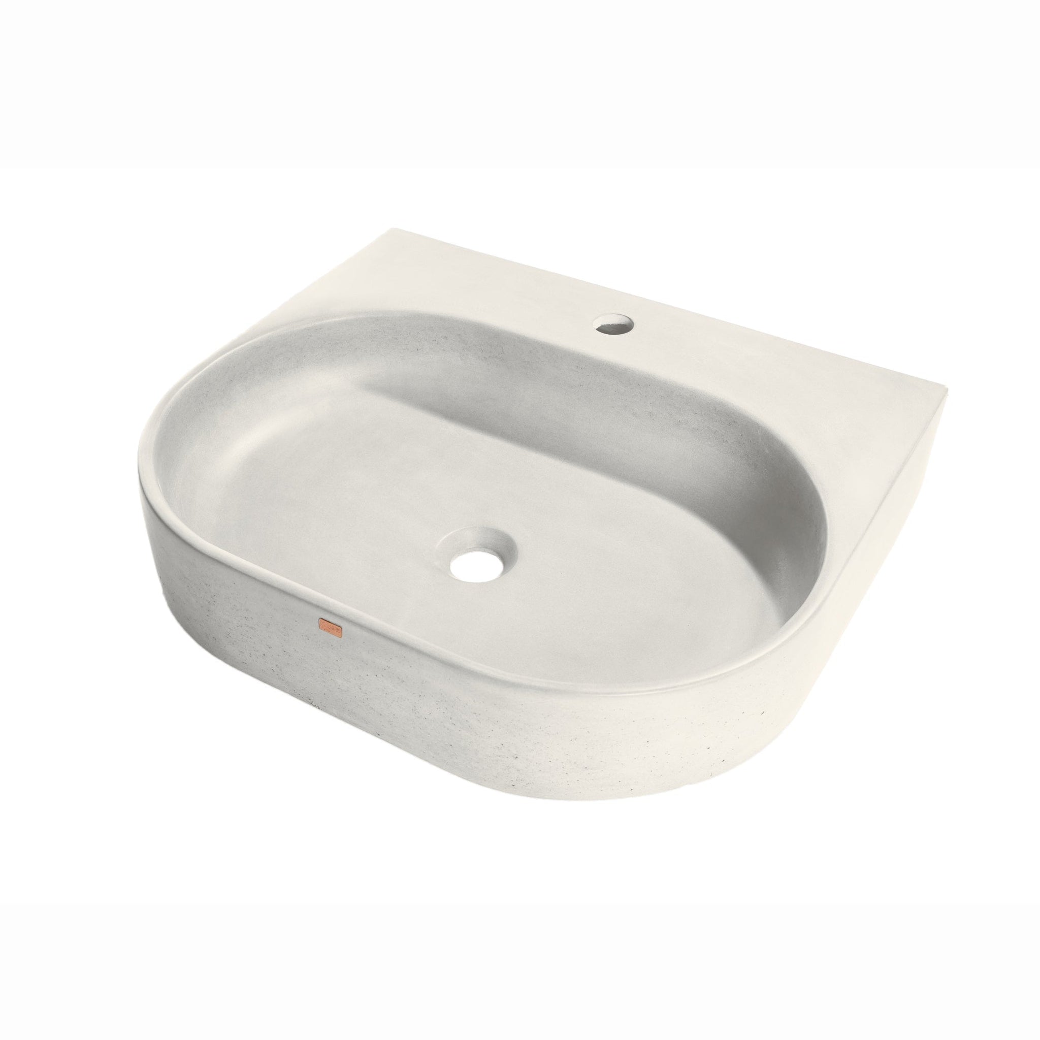 Konkretus, Konkretus Bahia02 22" Shadow Gray Wall-Mounted Vessel Concrete Bathroom Sink