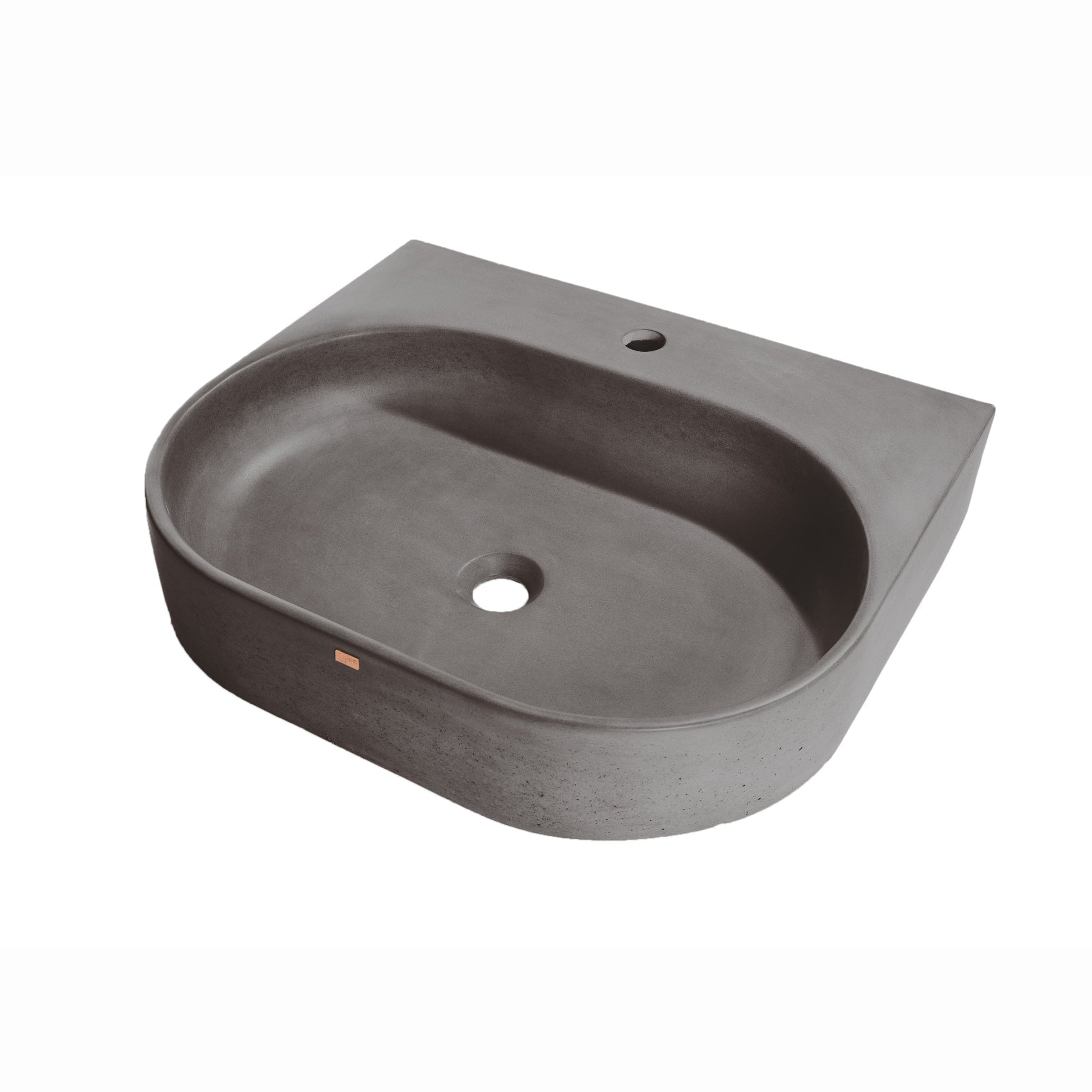 Konkretus, Konkretus Bahia02 22" Volcanic Gray Wall-Mounted Vessel Concrete Bathroom Sink