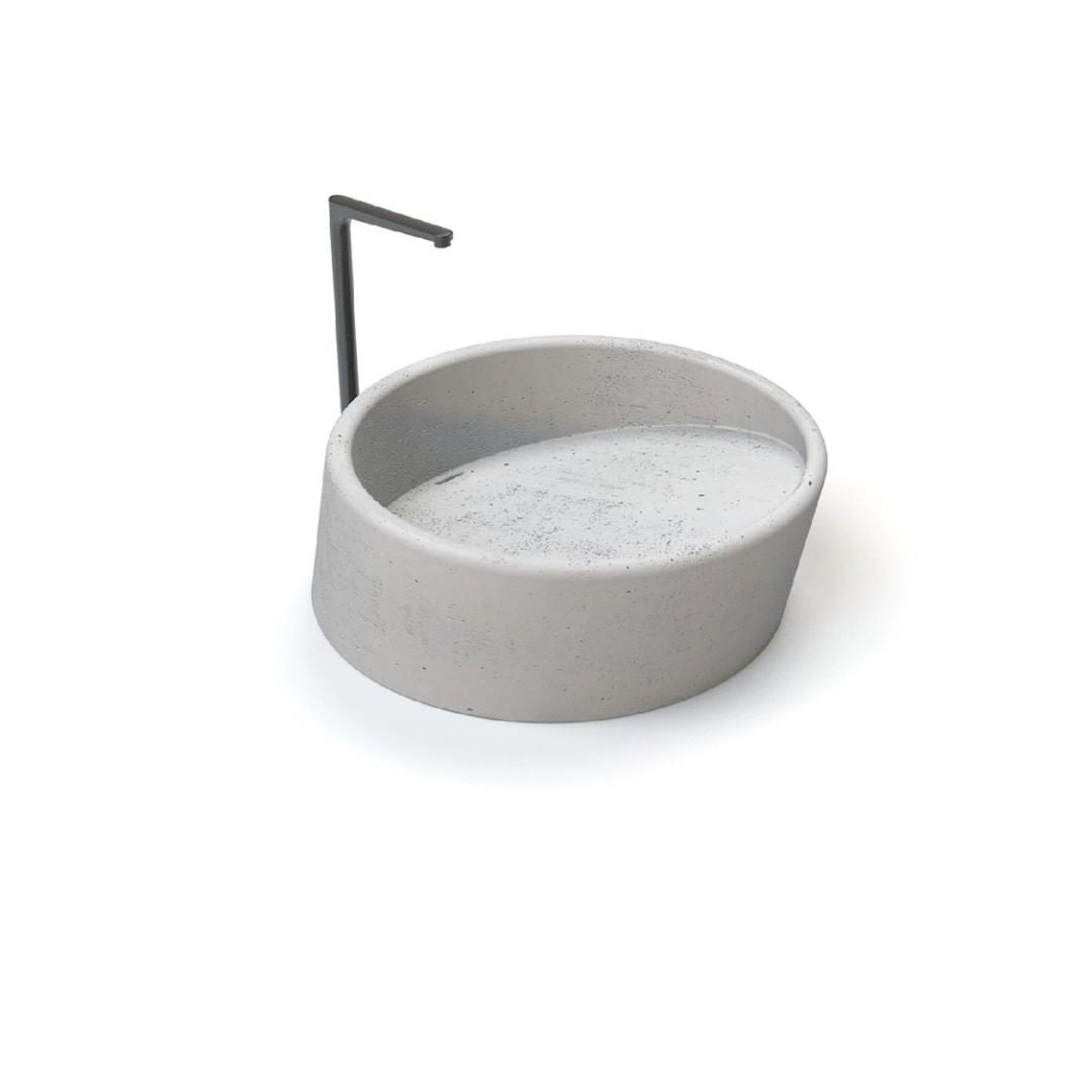 Konkretus, Konkretus Dal01 15" Shadow Gray Top Mount Round Vessel Concrete Bathroom Sink