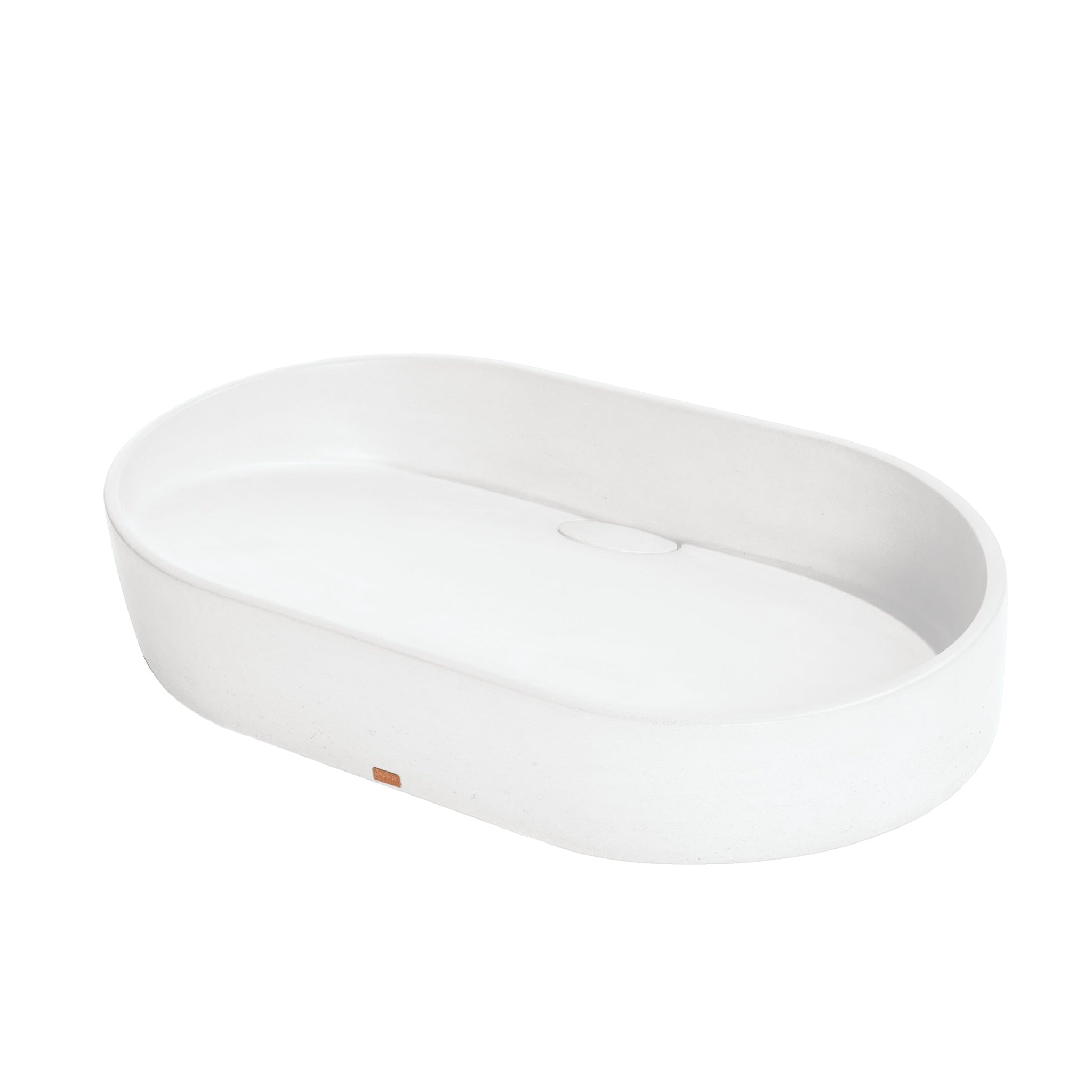 Konkretus, Konkretus Dal02 22" Tulum White Top Mount Oval Vessel Concrete Bathroom Sink