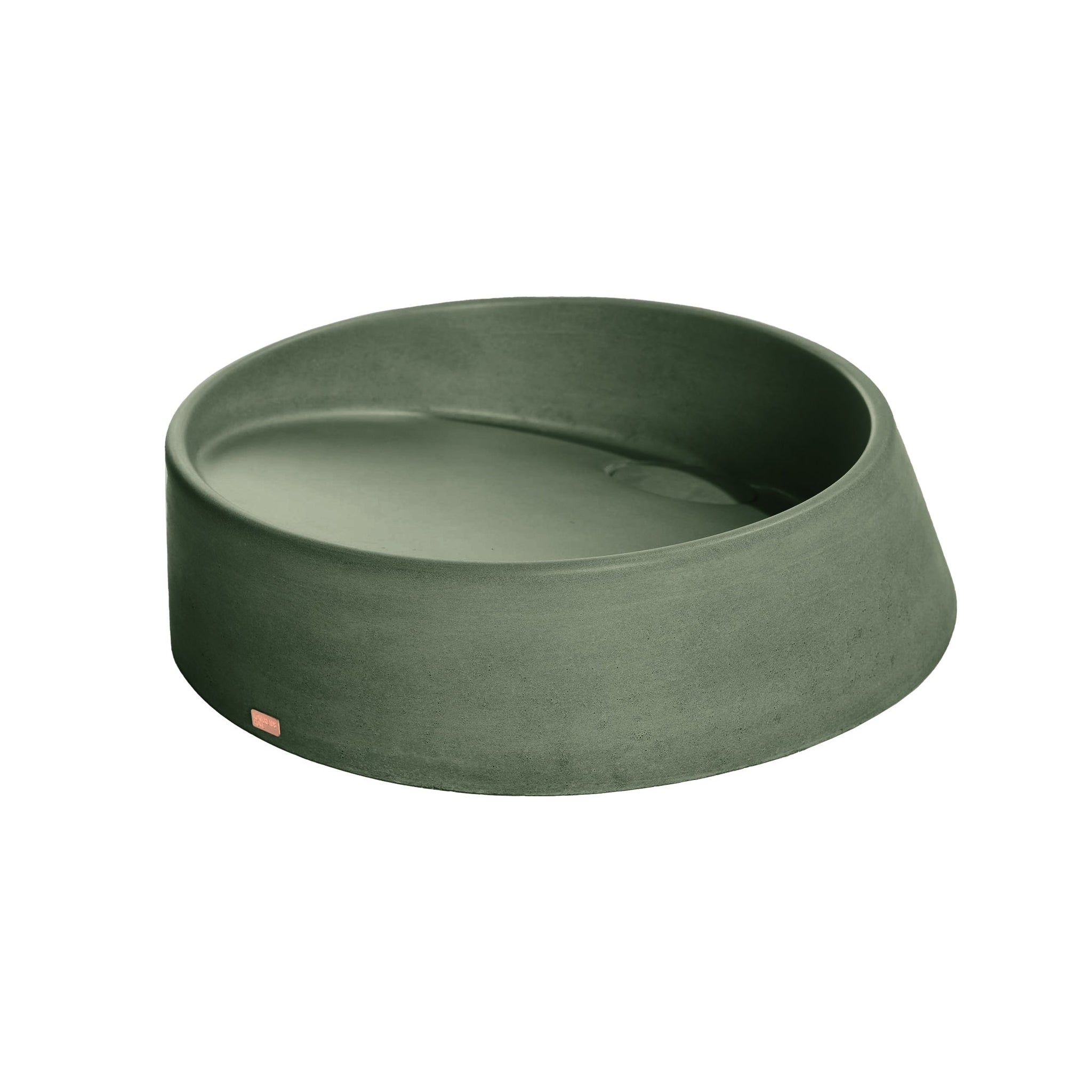 Konkretus, Konkretus Dal04 16" Amazonic Green Top Mount Round Vessel Concrete Bathroom Sink