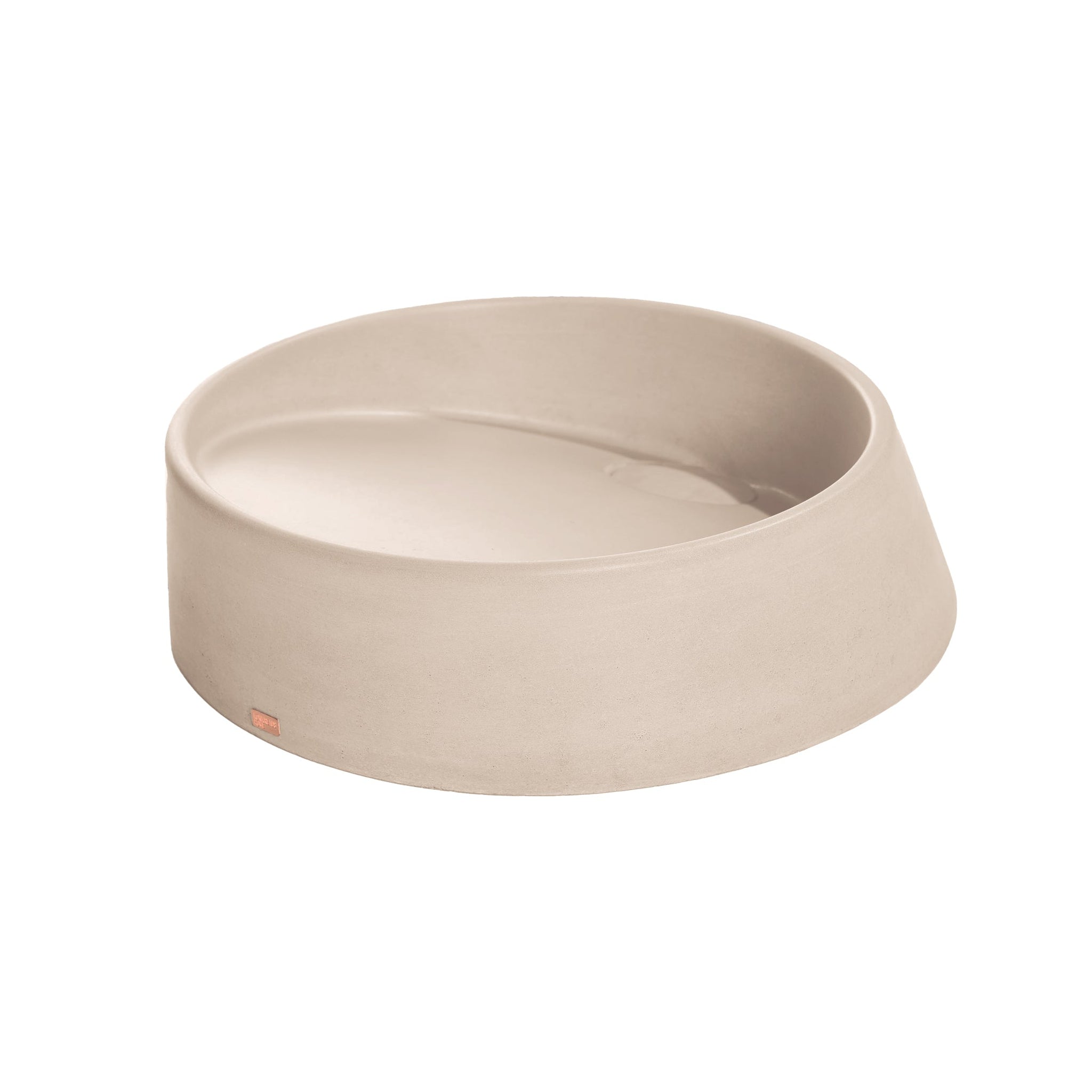 Konkretus, Konkretus Dal04 16" Linen Beige Top Mount Round Vessel Concrete Bathroom Sink