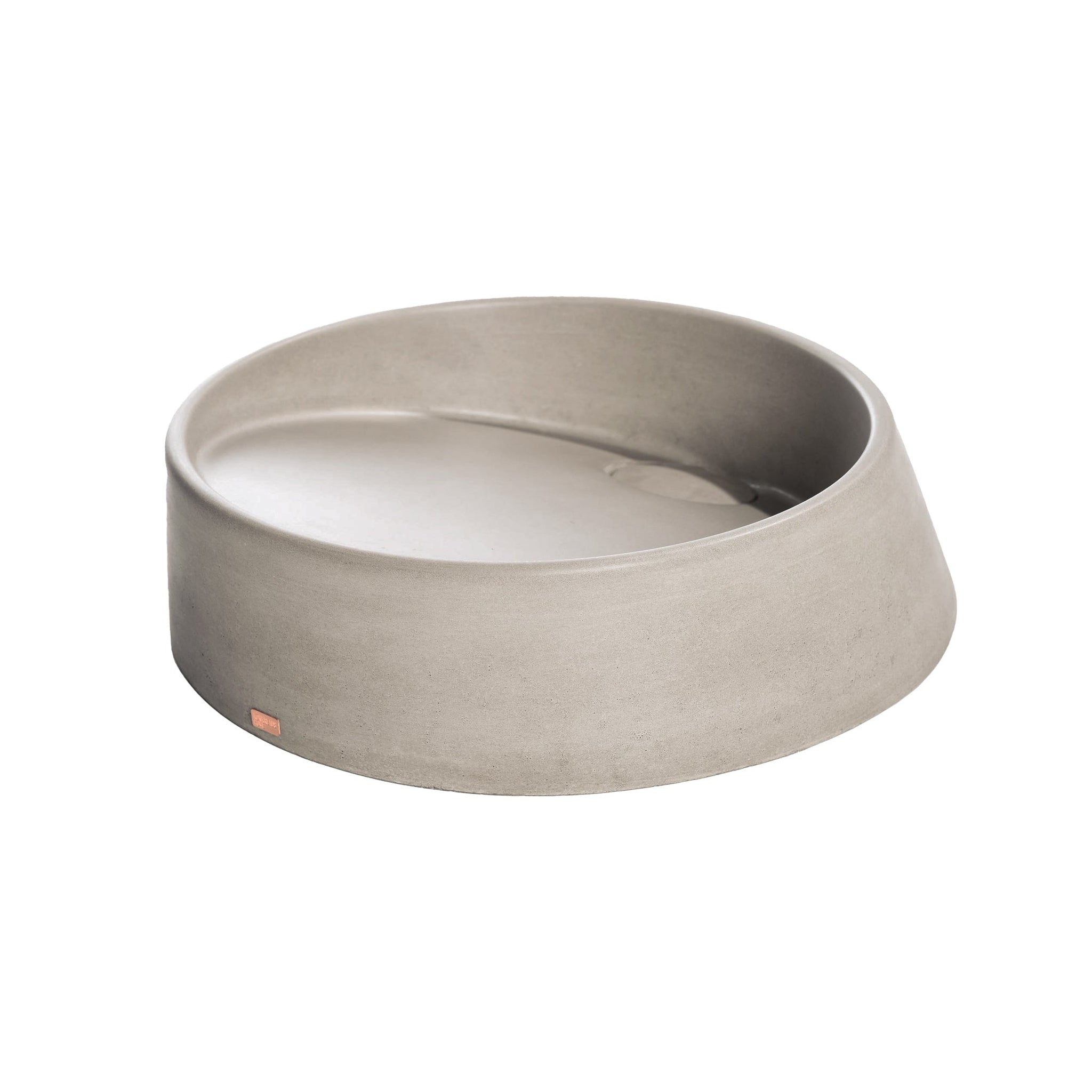 Konkretus, Konkretus Dal04 16" Rain Gray Top Mount Round Vessel Concrete Bathroom Sink