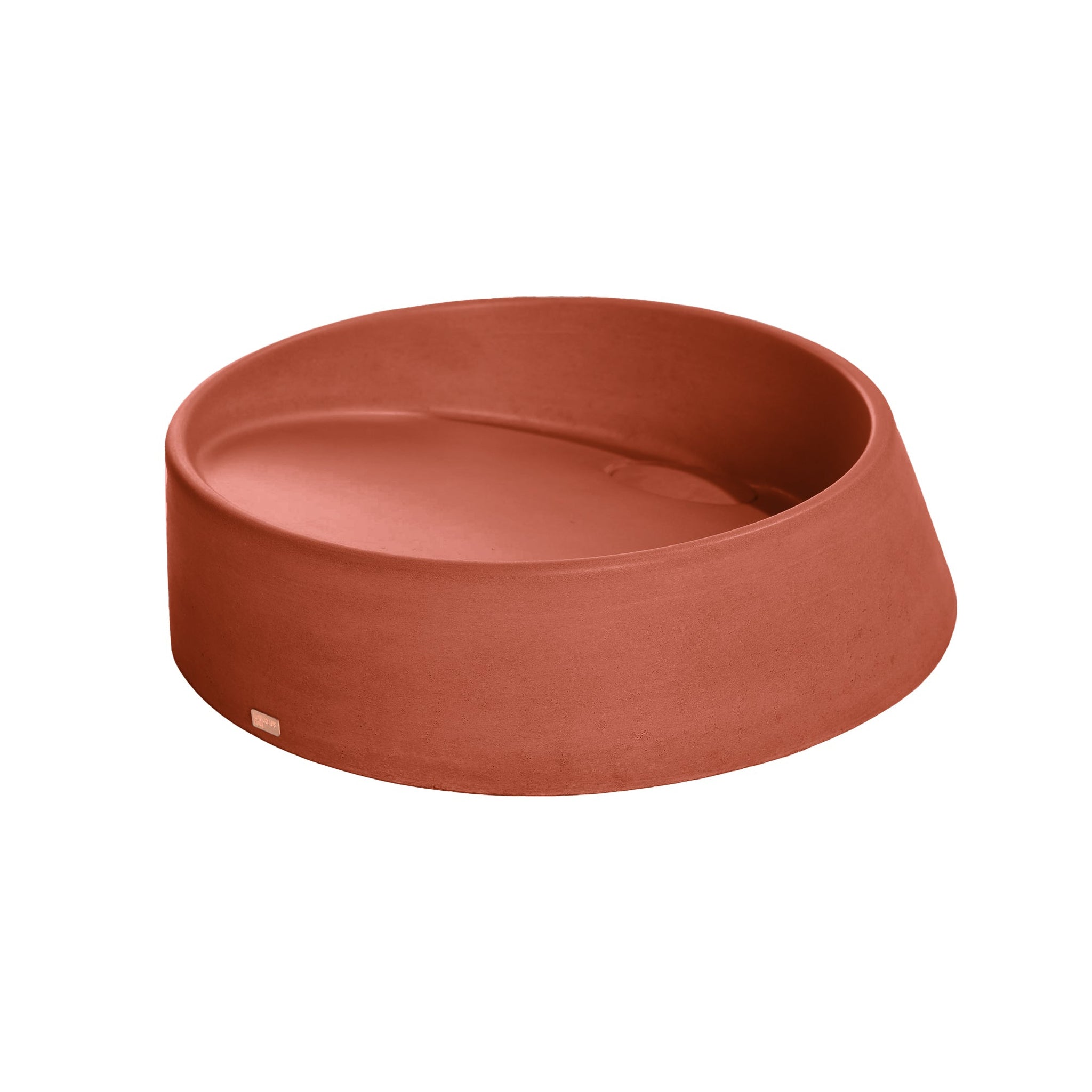 Konkretus, Konkretus Dal04 16" Terracota Red Top Mount Round Vessel Concrete Bathroom Sink