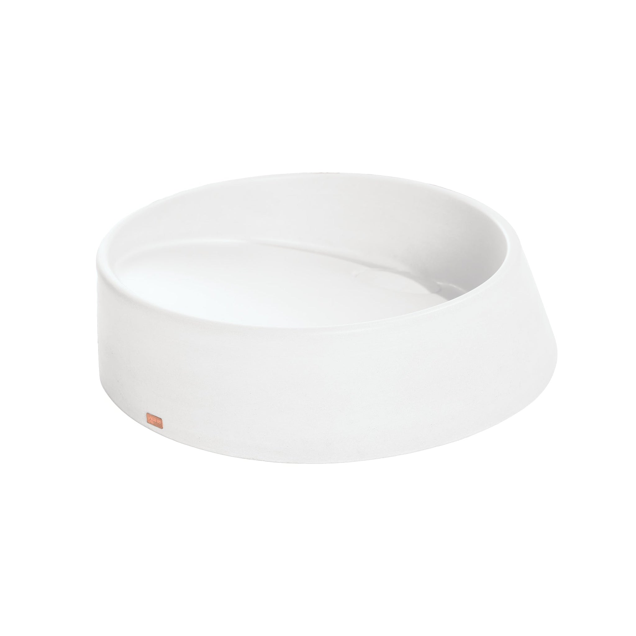 Konkretus, Konkretus Dal04 16" Tulum White Top Mount Round Vessel Concrete Bathroom Sink