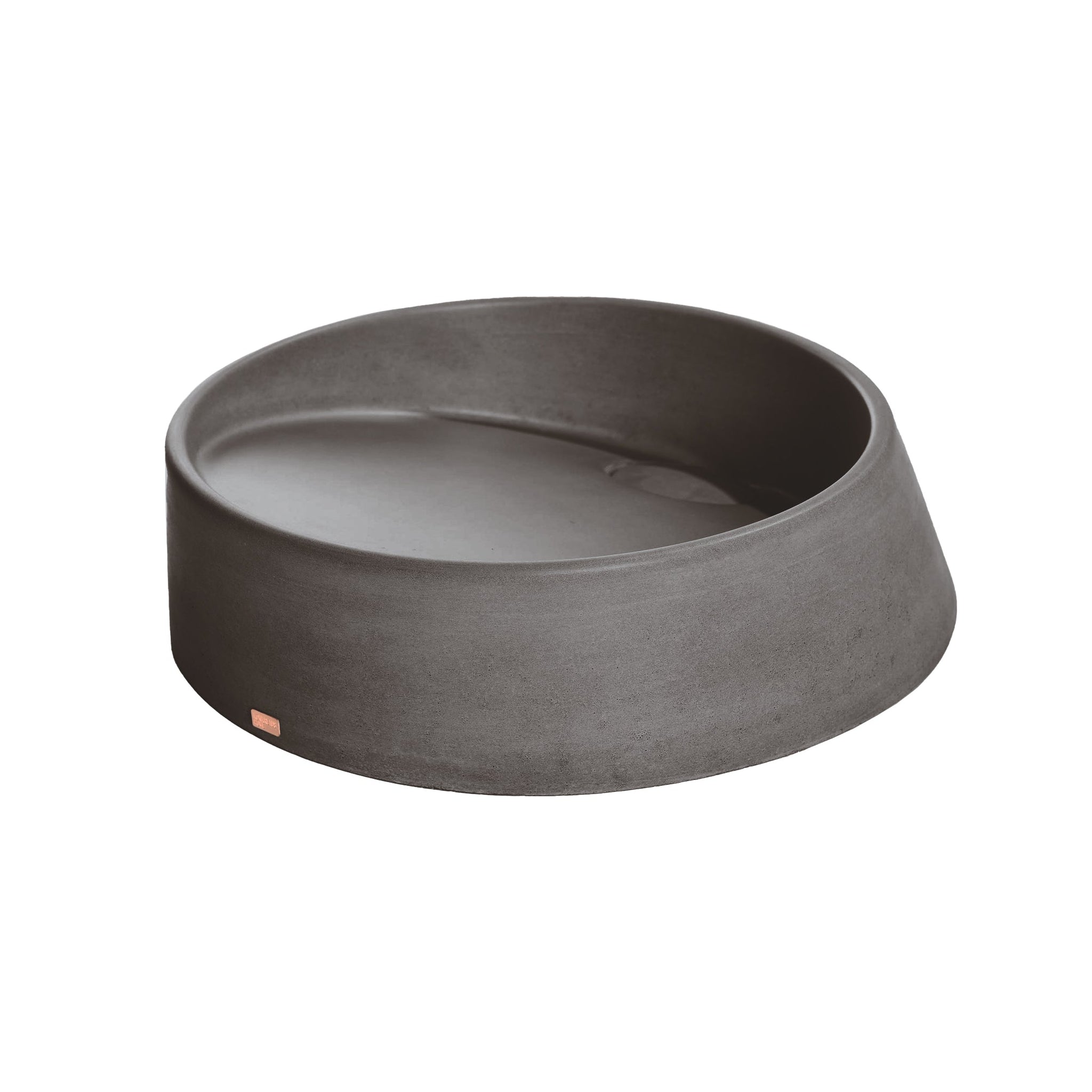 Konkretus, Konkretus Dal04 16" Volcanic Gray Top Mount Round Vessel Concrete Bathroom Sink