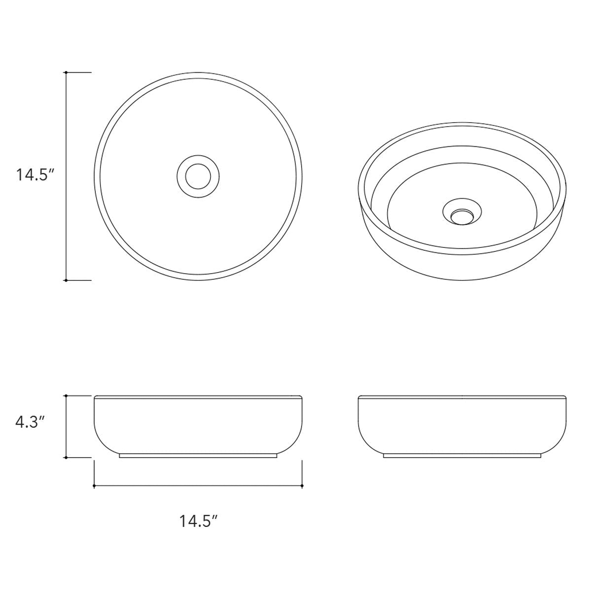 Konkretus, Konkretus Fladd02 15" Amazonic Green Top Mount Vessel Concrete Bathroom Sink