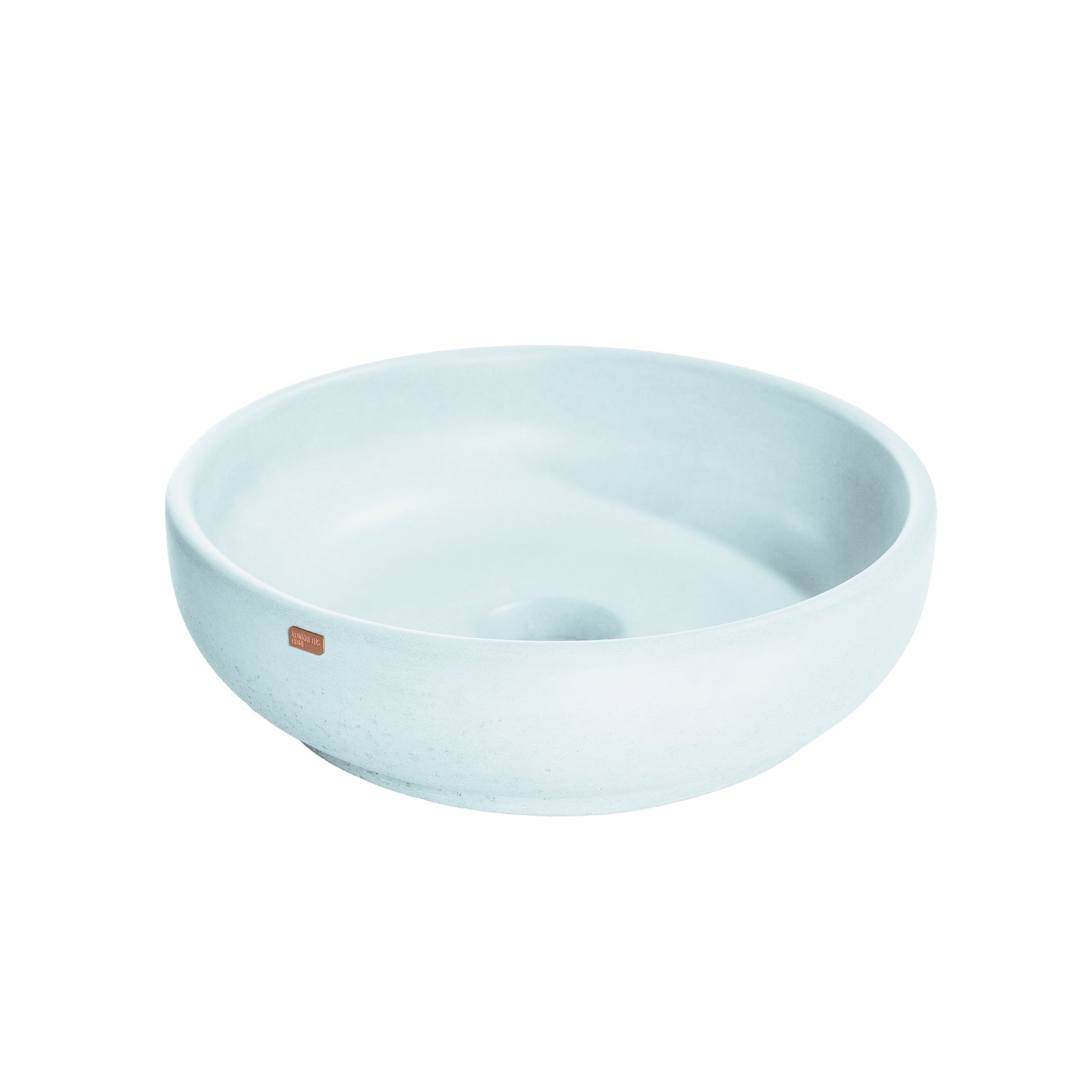 Konkretus, Konkretus Fladd02 15" Caribbean Blue Top Mount Vessel Concrete Bathroom Sink