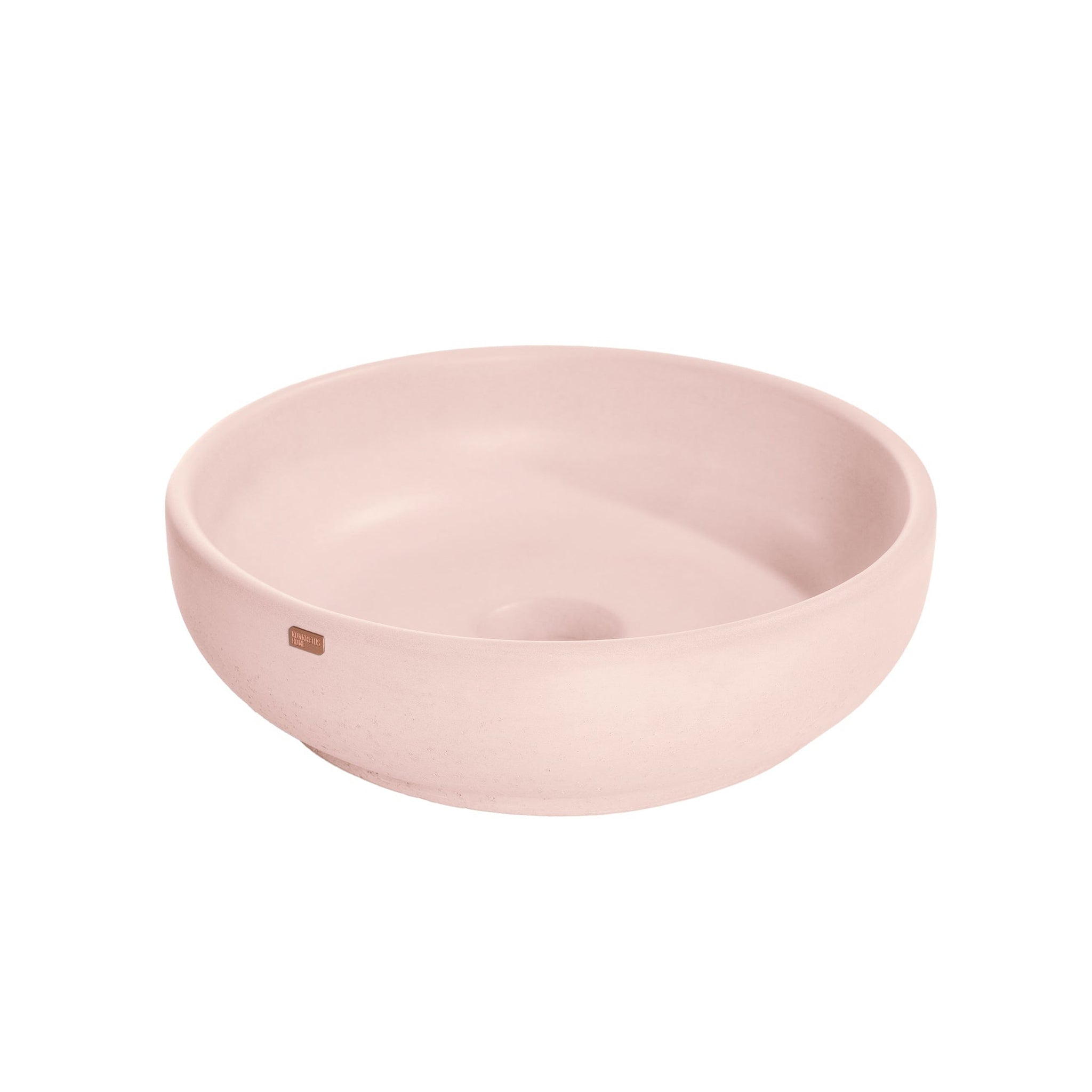 Konkretus, Konkretus Fladd02 15" Coral Red Light Top Mount Vessel Concrete Bathroom Sink