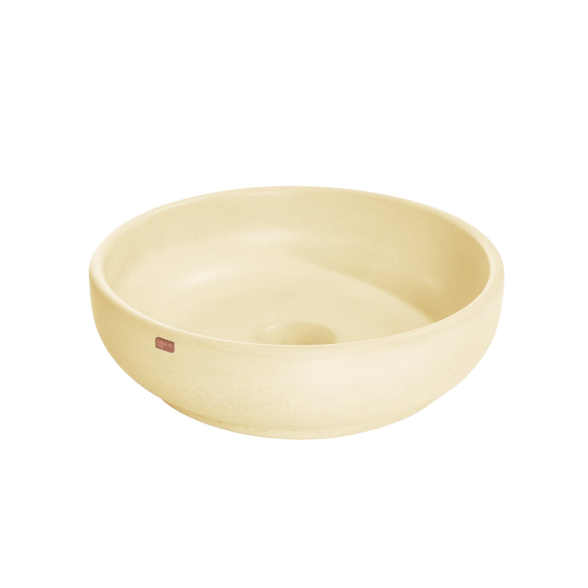 Konkretus, Konkretus Fladd02 15" Dune Yellow Top Mount Vessel Concrete Bathroom Sink