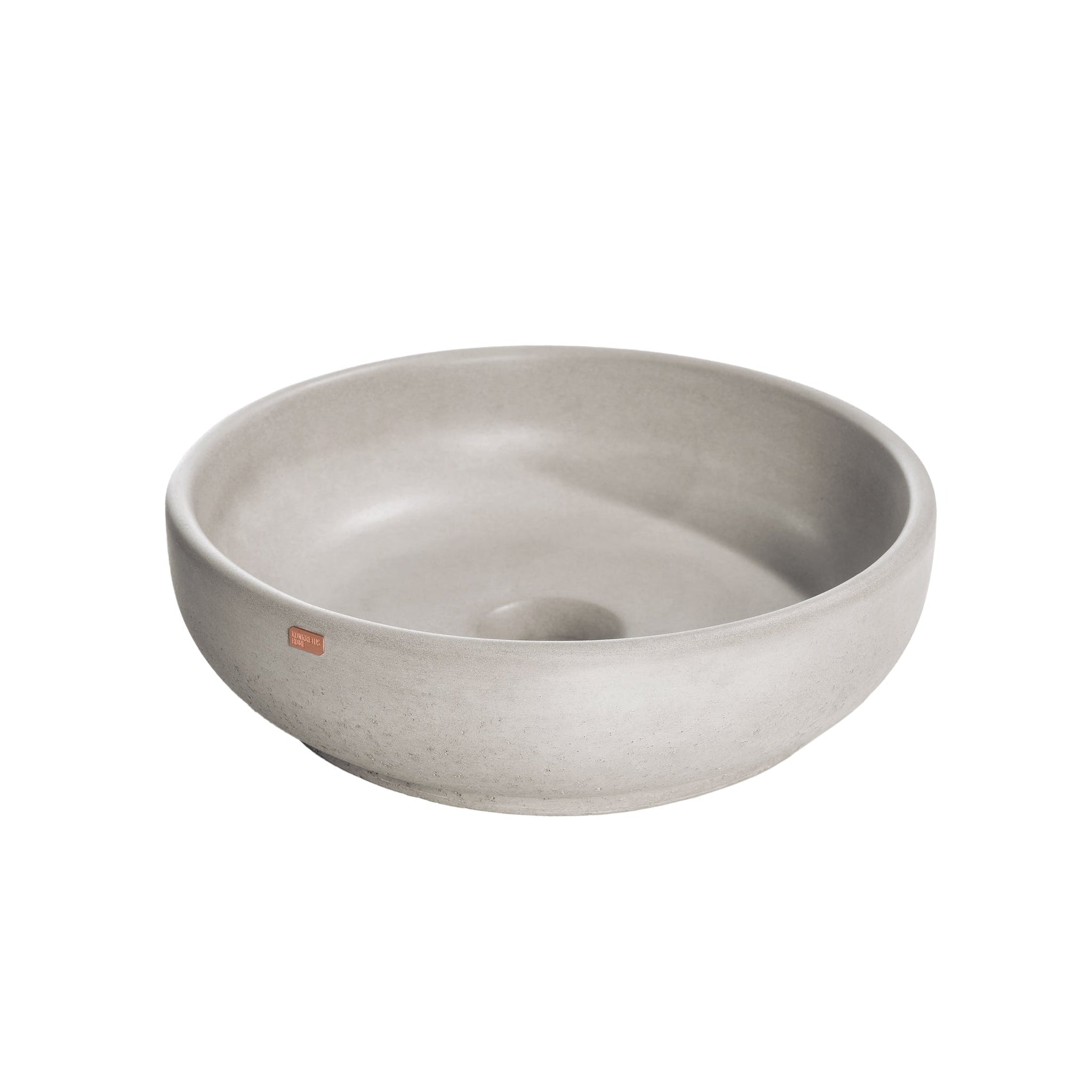 Konkretus, Konkretus Fladd02 15" Rain Gray Top Mount Vessel Concrete Bathroom Sink