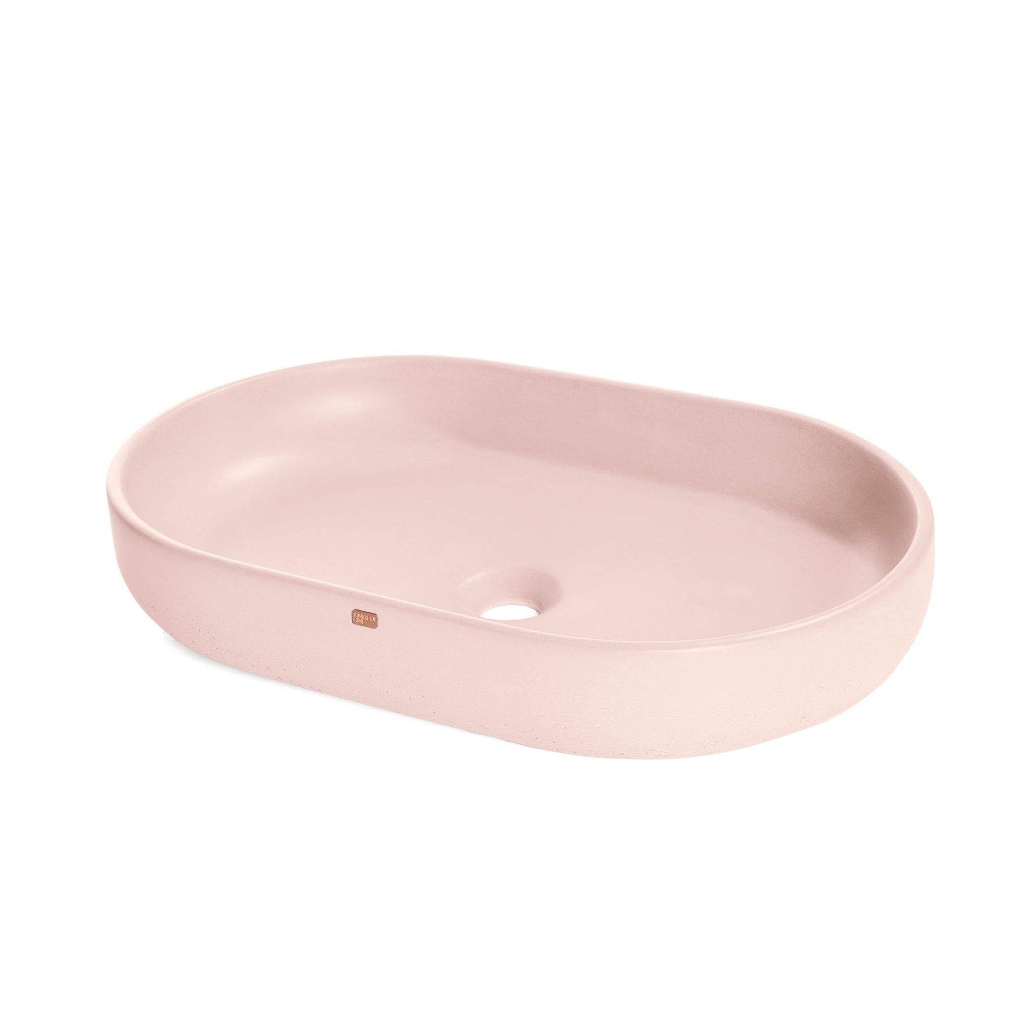 Konkretus, Konkretus Fladd04 22" Coral Light Red Top Mount Oval Vessel Concrete Bathroom Sink