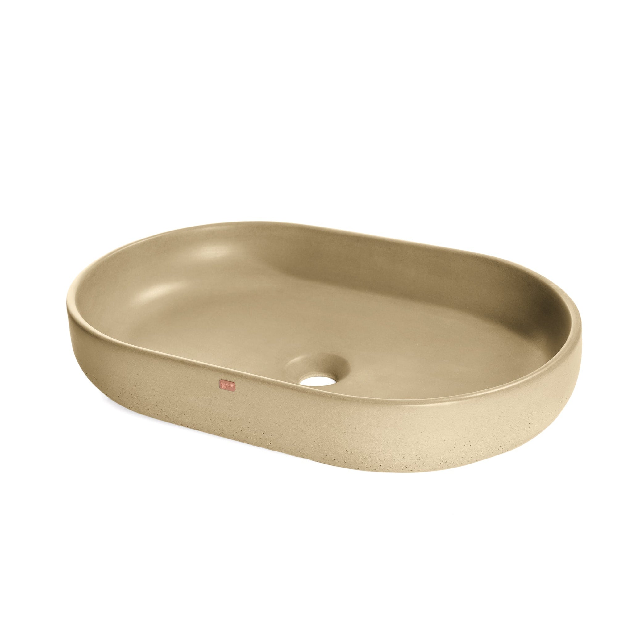 Konkretus, Konkretus Fladd04 22" Desert Brown Top Mount Oval Vessel Concrete Bathroom Sink