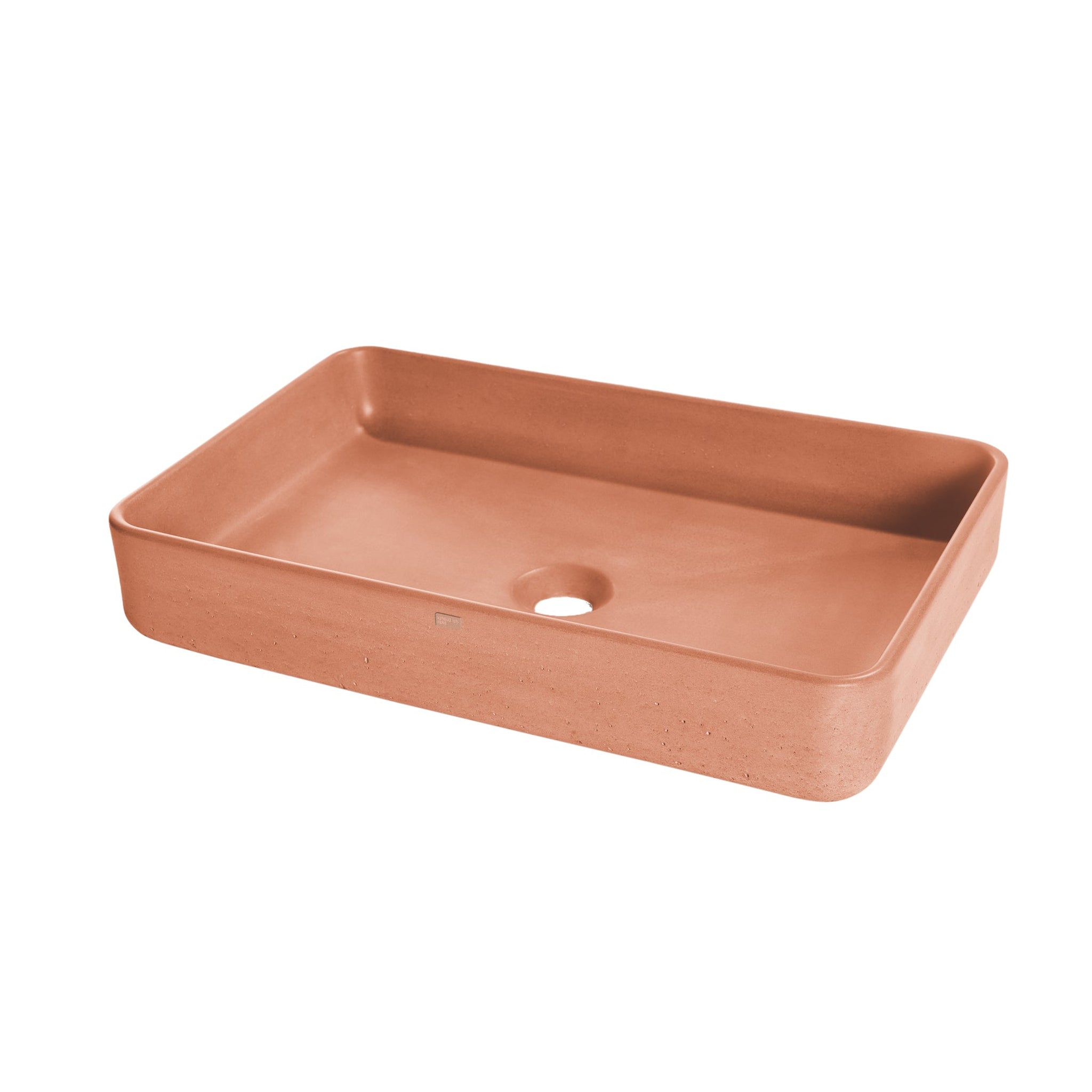 Konkretus, Konkretus Fladd05 22" Antilles Orange Top Mount Rectangular Vessel Concrete Bathroom Sink