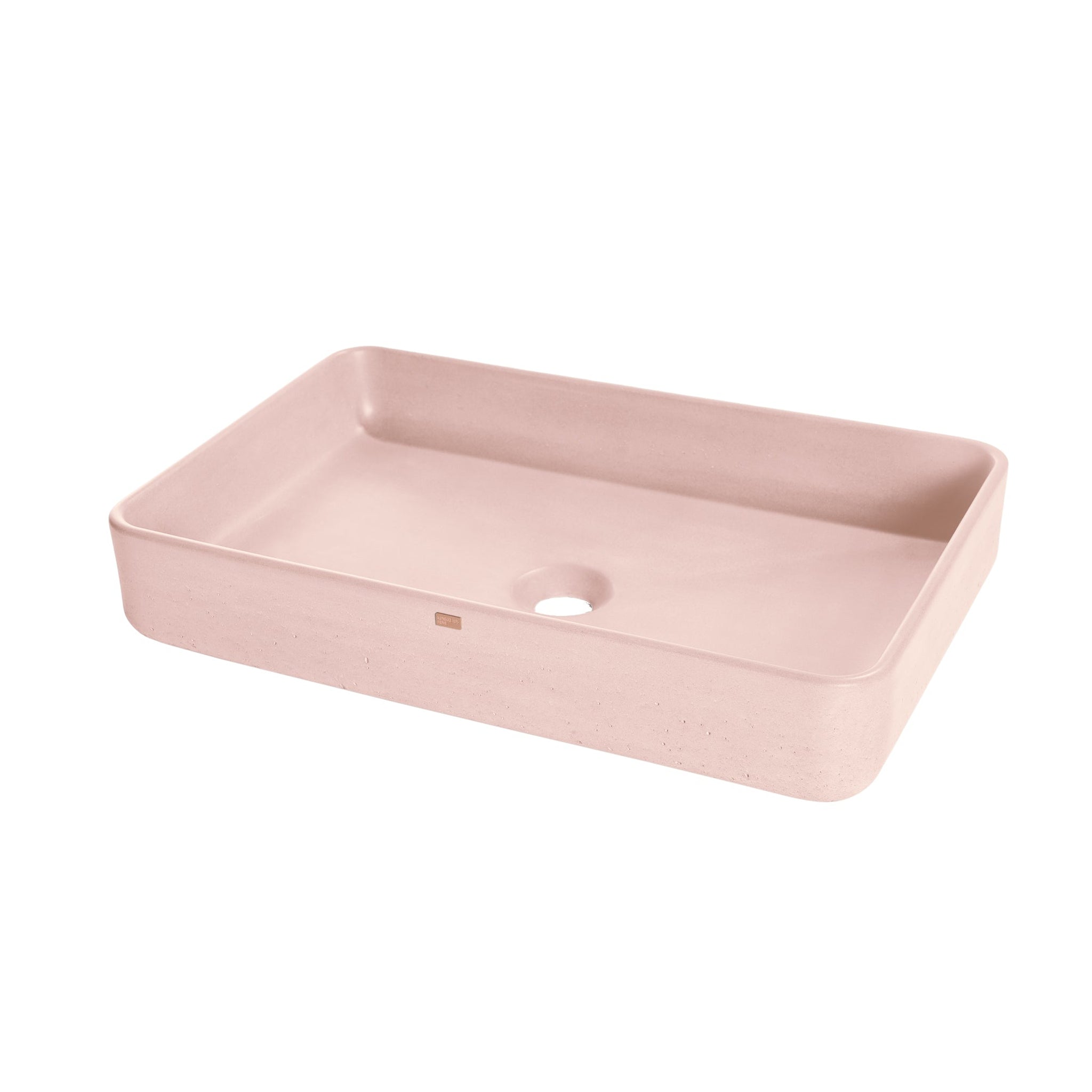 Konkretus, Konkretus Fladd05 22" Coral Light Red Top Mount Rectangular Vessel Concrete Bathroom Sink