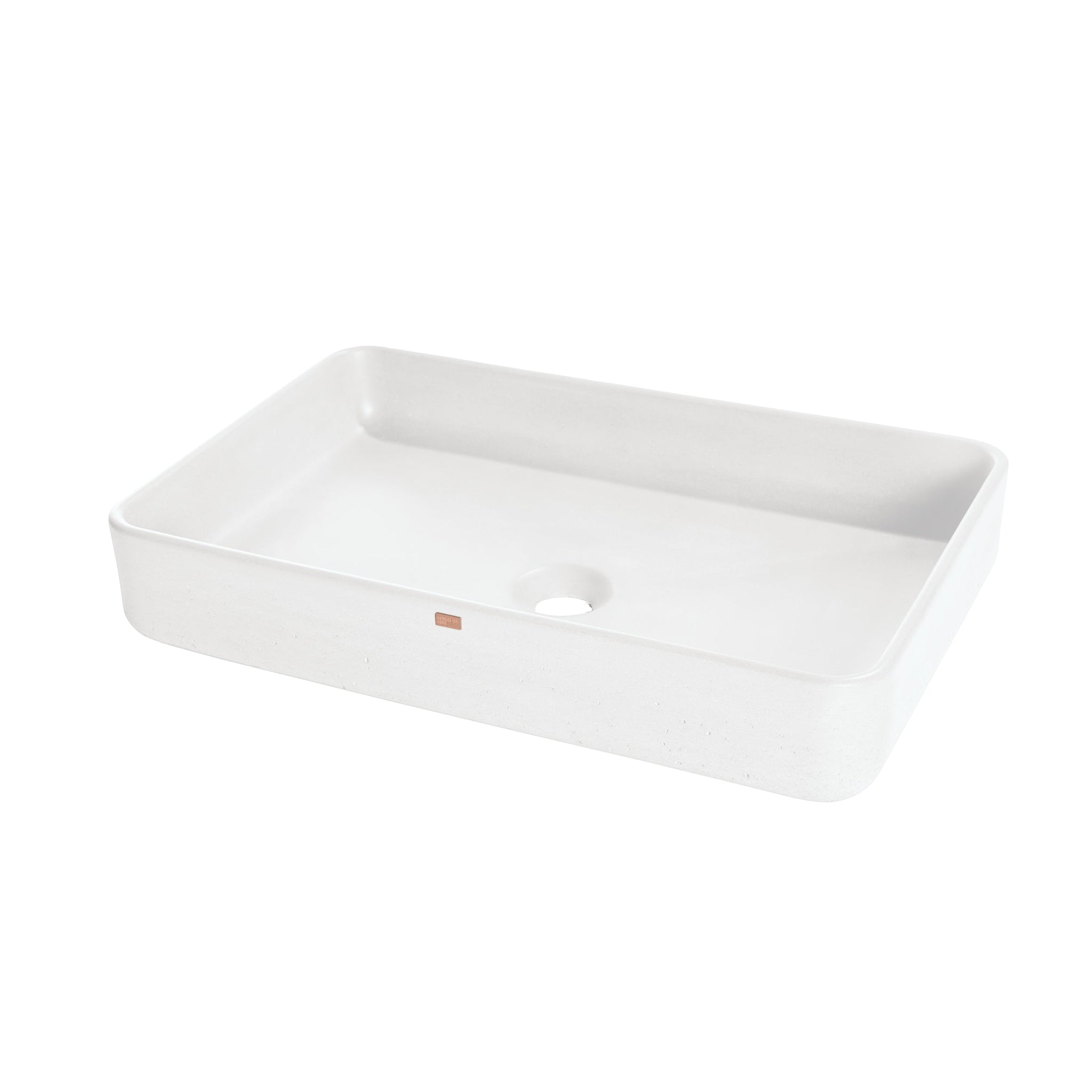 Konkretus, Konkretus Fladd05 22" Tulum White Top Mount Rectangular Vessel Concrete Bathroom Sink