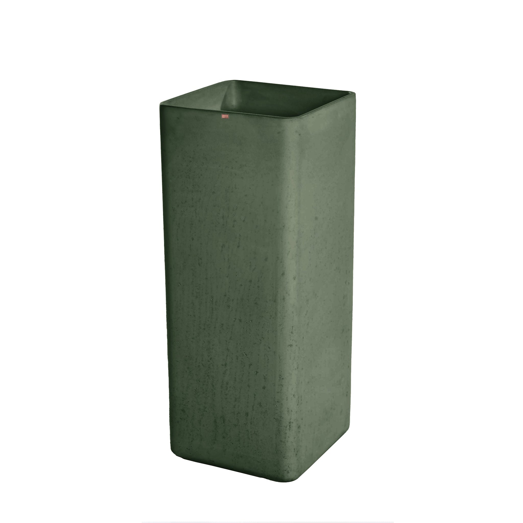 Konkretus, Konkretus Fladd06 15" Amazonic Green Square Pedestal Concrete Bathroom Sink