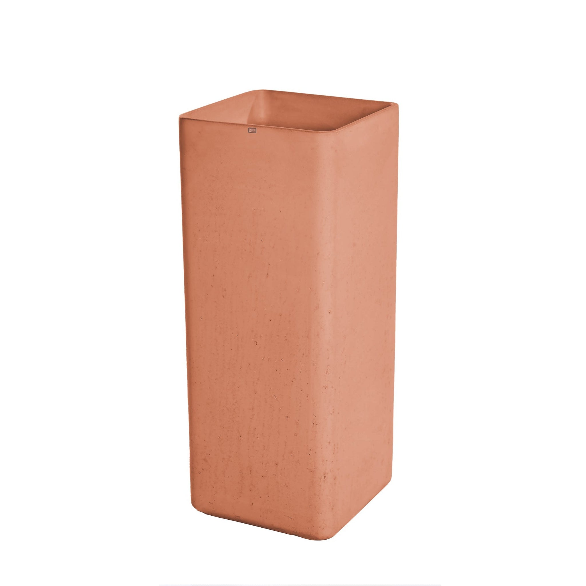 Konkretus, Konkretus Fladd06 15" Antilles Orange Square Pedestal Concrete Bathroom Sink