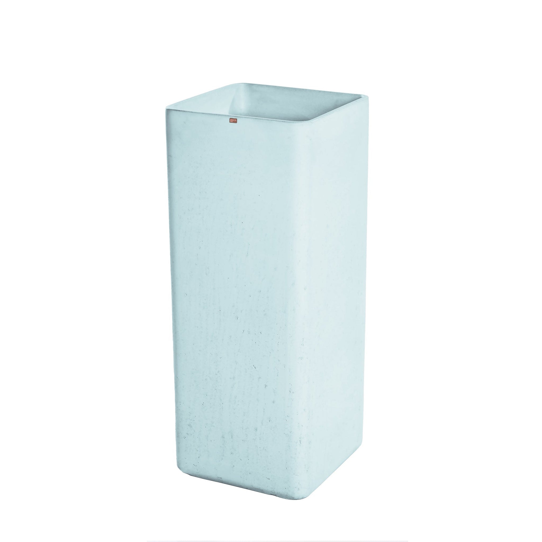 Konkretus, Konkretus Fladd06 15" Caribbean Blue Square Pedestal Concrete Bathroom Sink