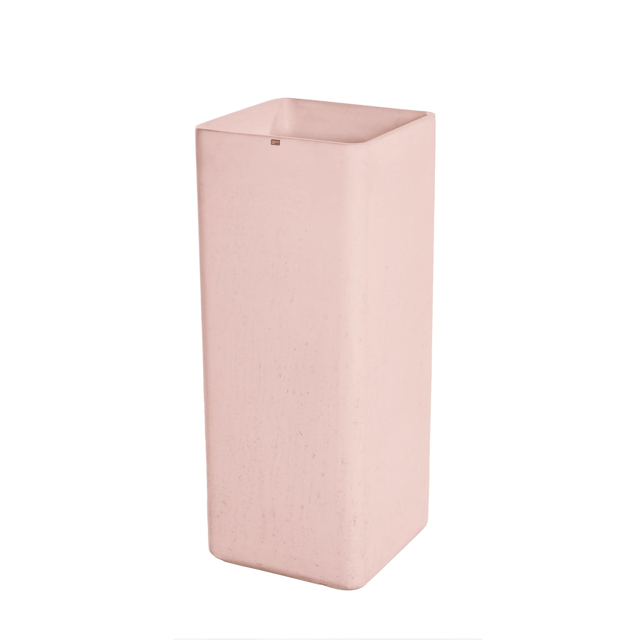 Konkretus, Konkretus Fladd06 15" Coral Light Red Square Pedestal Concrete Bathroom Sink