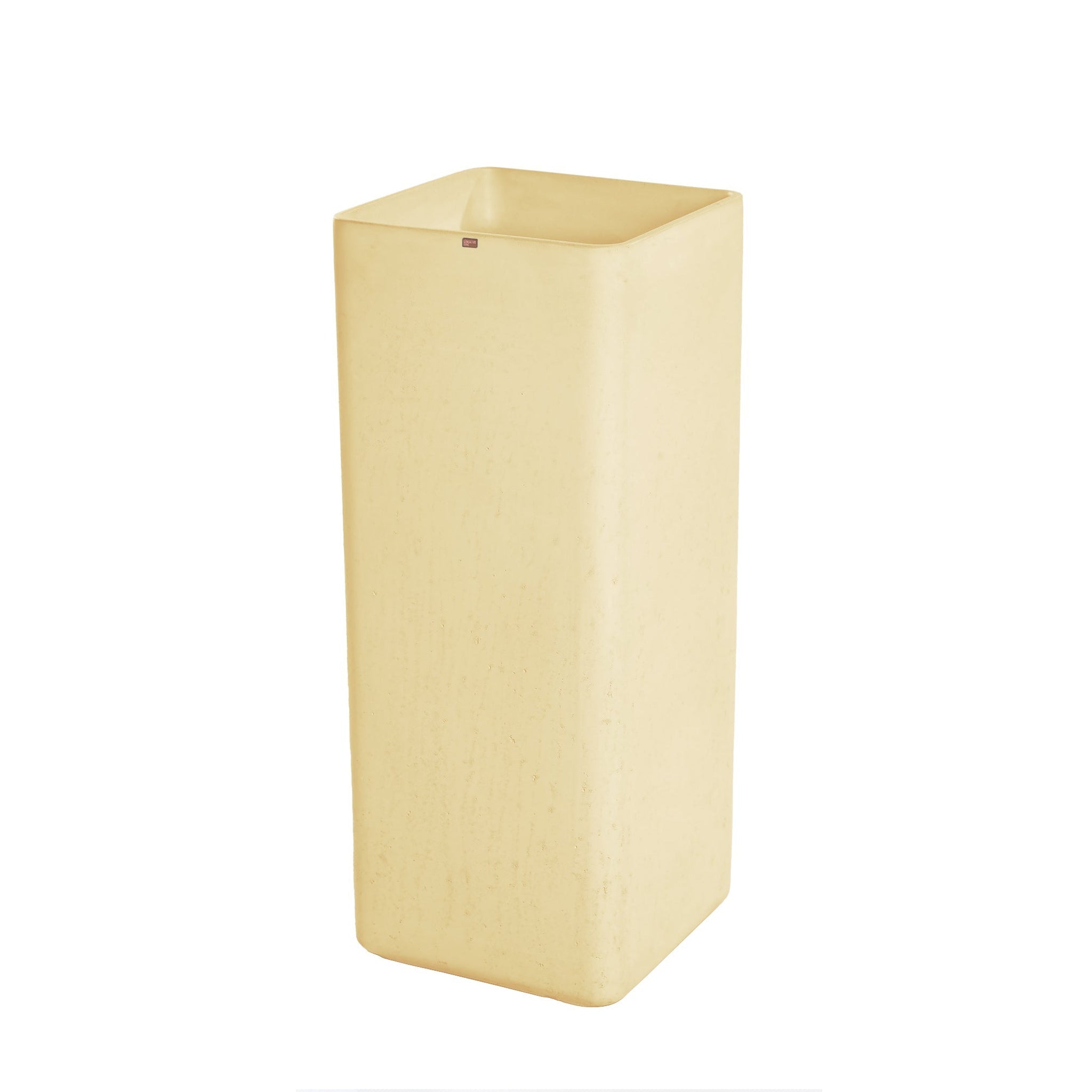 Konkretus, Konkretus Fladd06 15" Dune Yellow Square Pedestal Concrete Bathroom Sink