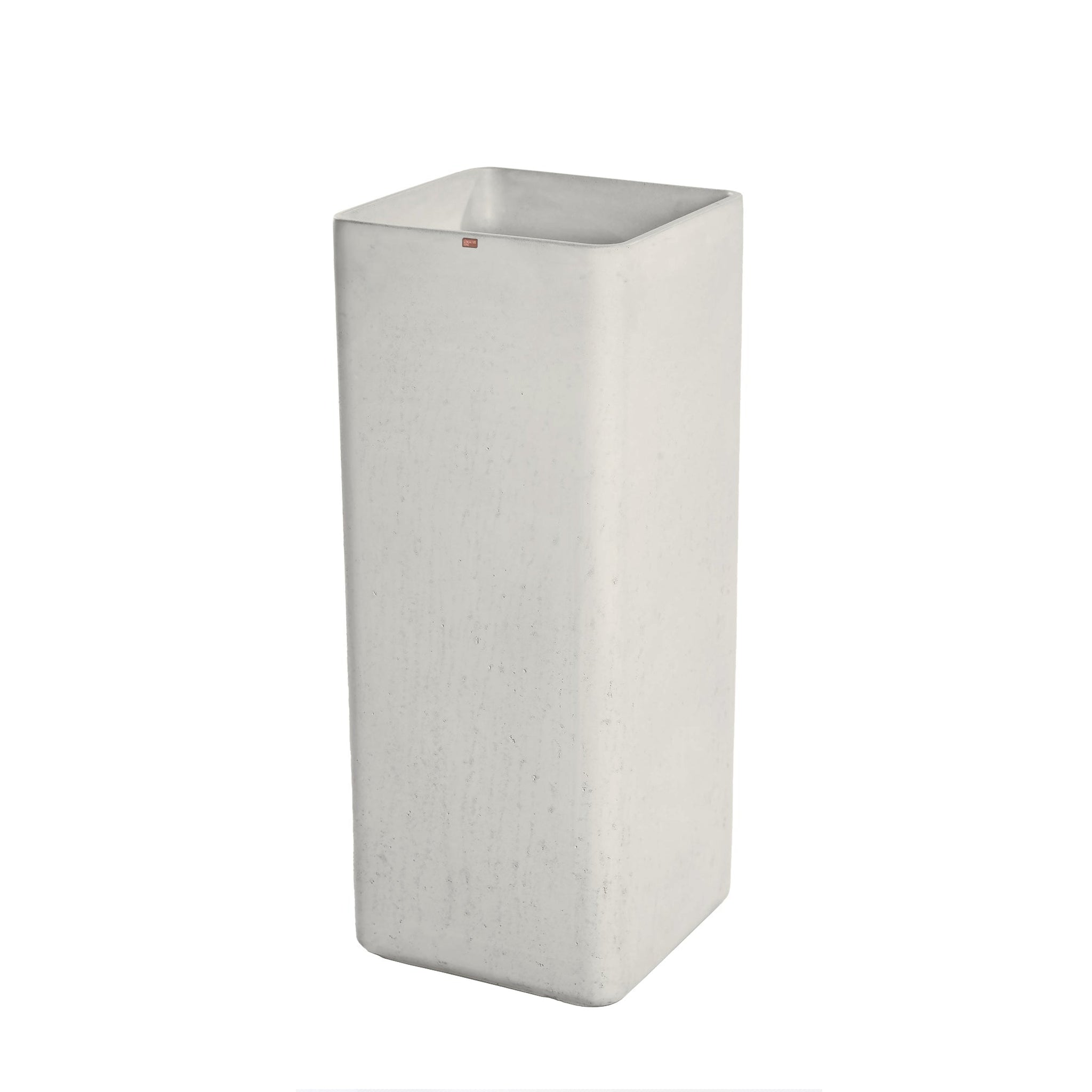 Konkretus, Konkretus Fladd06 15" Shadow Gray Square Pedestal Concrete Bathroom Sink